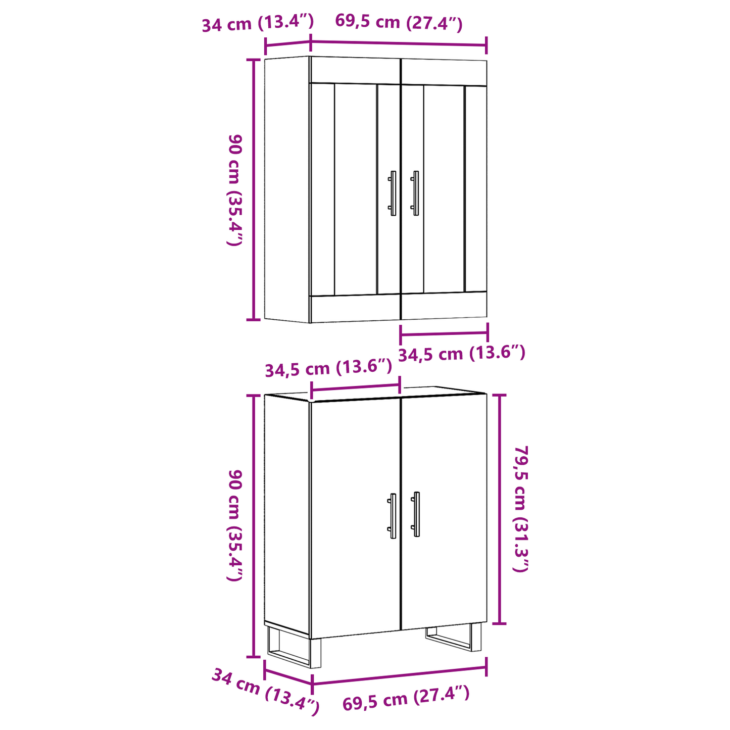 Skap Gammelt Tre hylle Veggmontert med lagring med dør