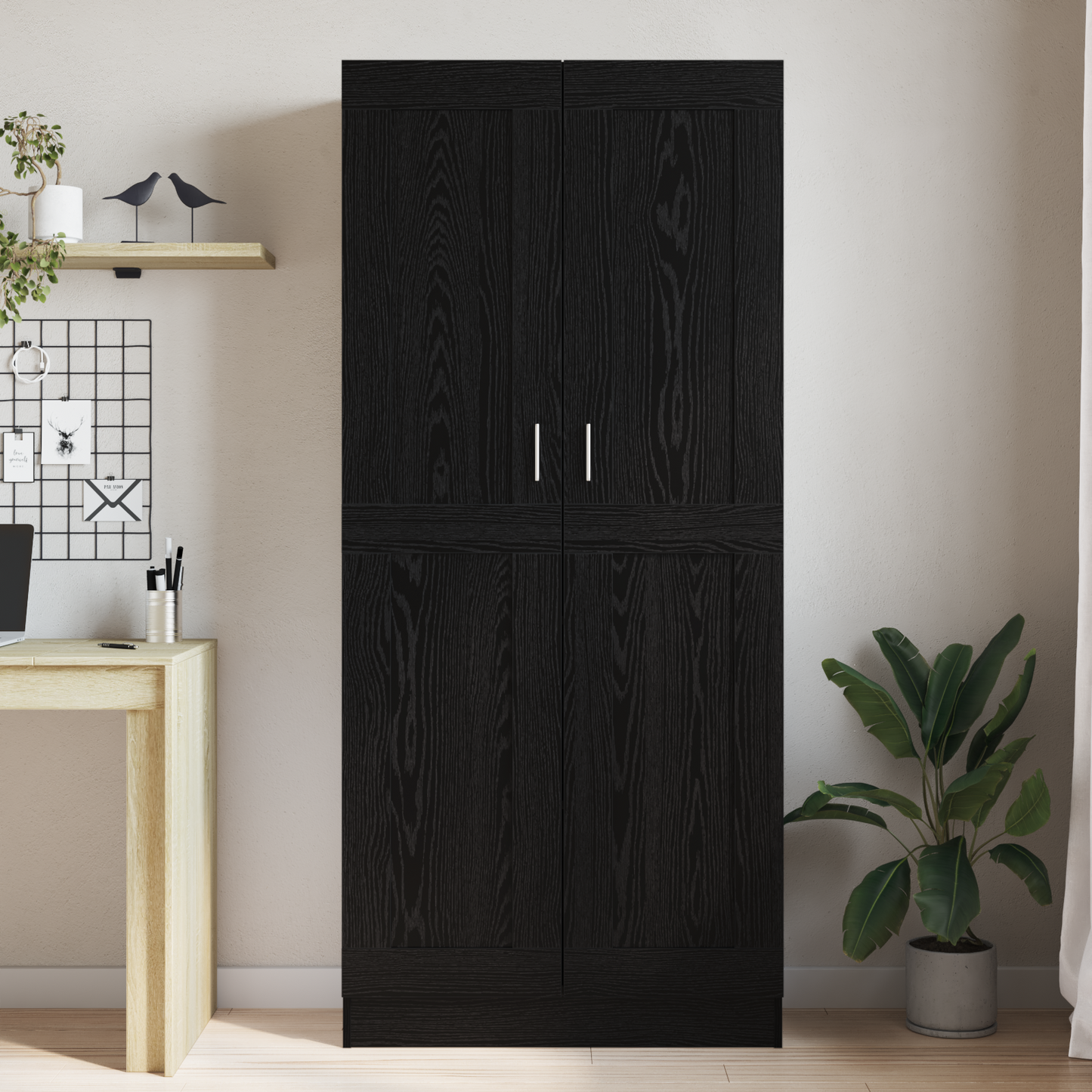 Bokhylle Svart Eik 82.5 x 30.5 x 185 cm