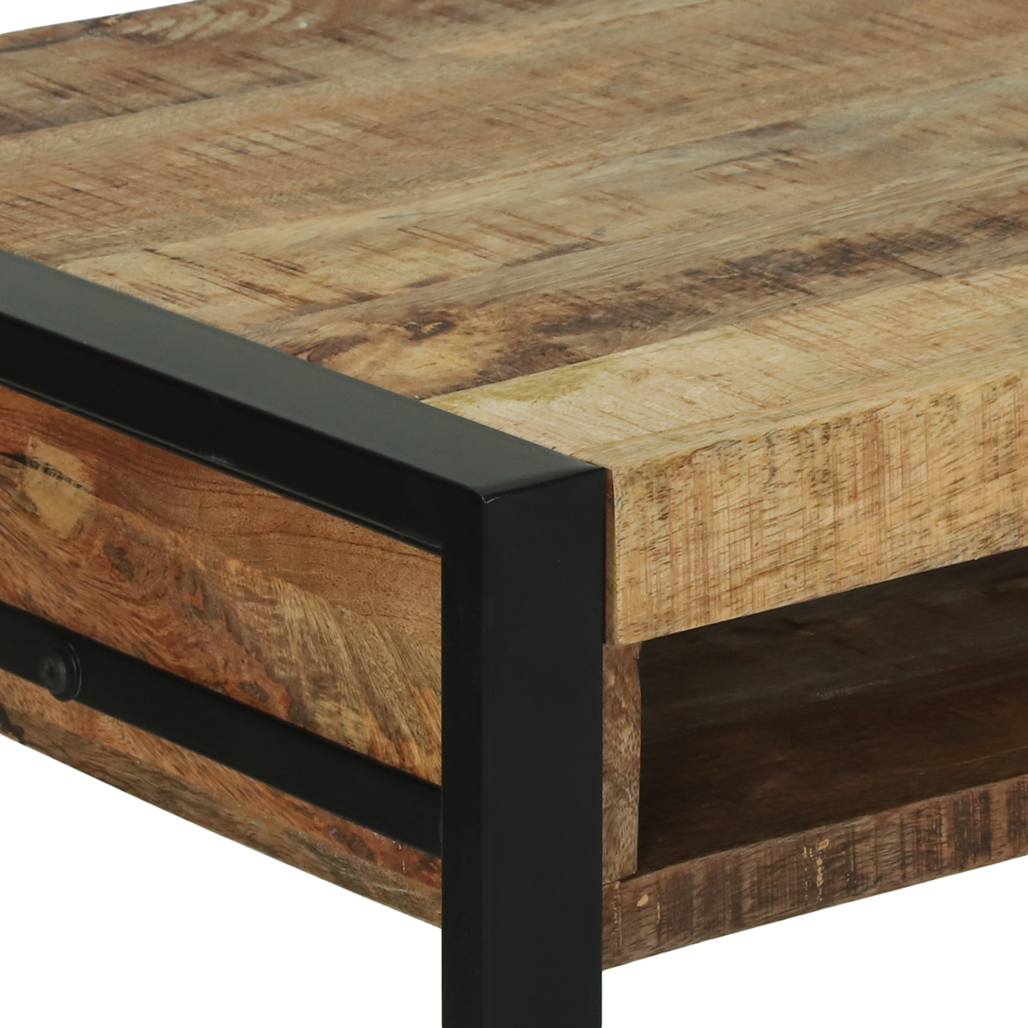Smykkebord med Speil 100x50x75 cm Solid Grovt Tre Mango