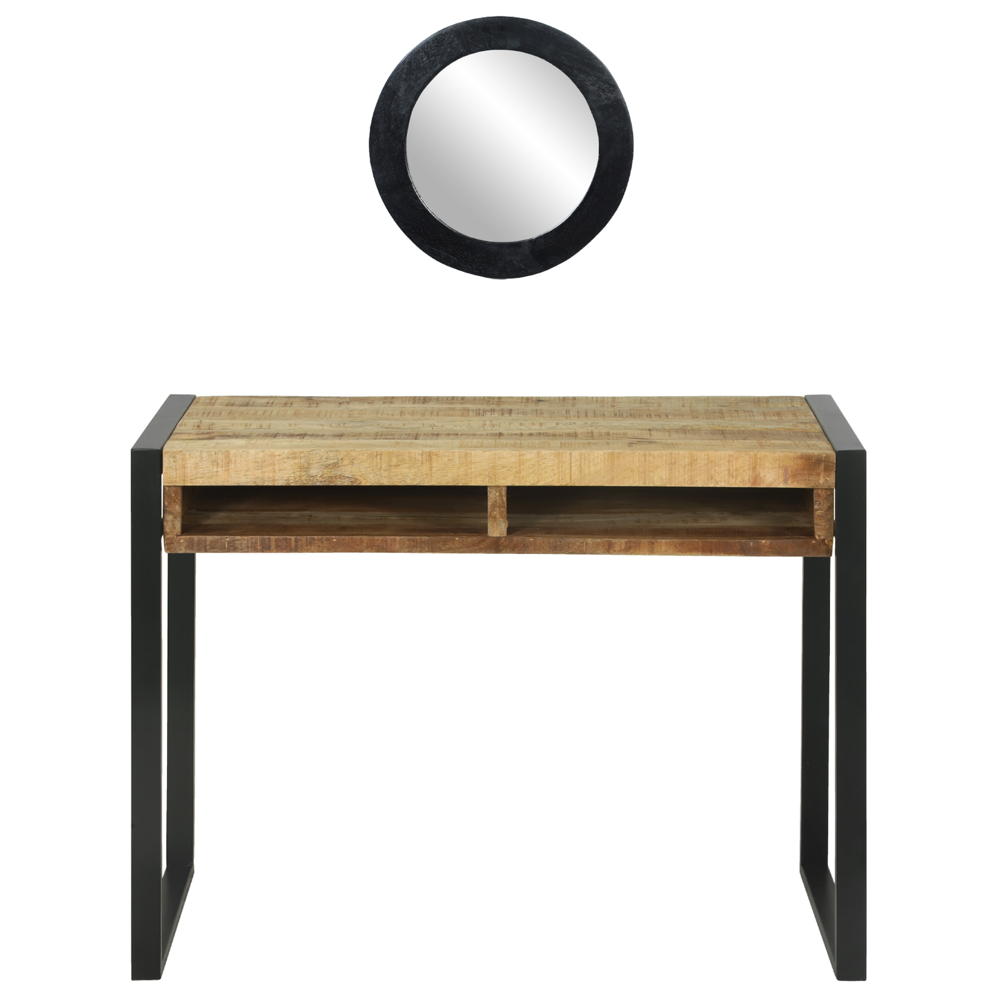Smykkebord med Speil 100x50x75 cm Solid Grovt Tre Mango