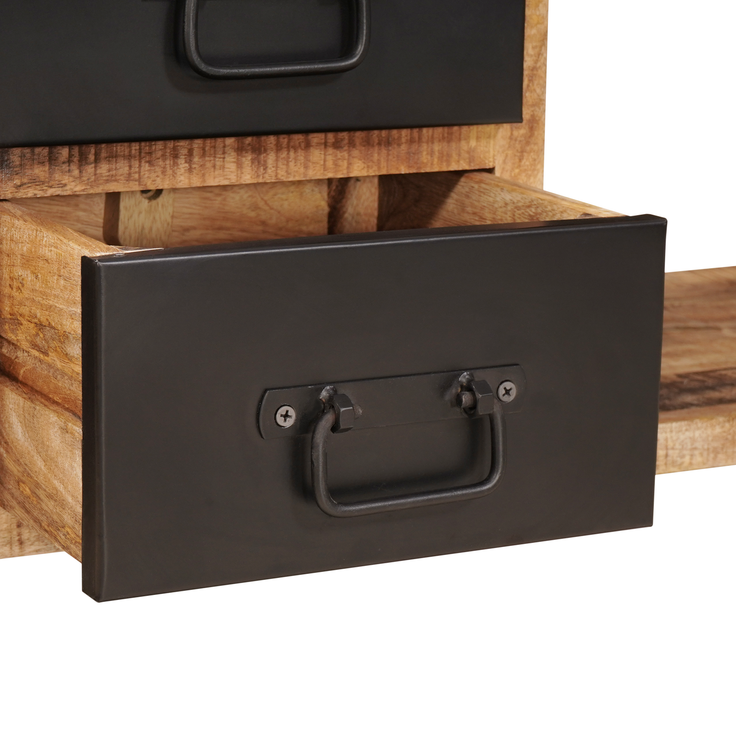 Oppbevaringsbenk med lerret 80x35x40 cm Solid Ru Mangotre