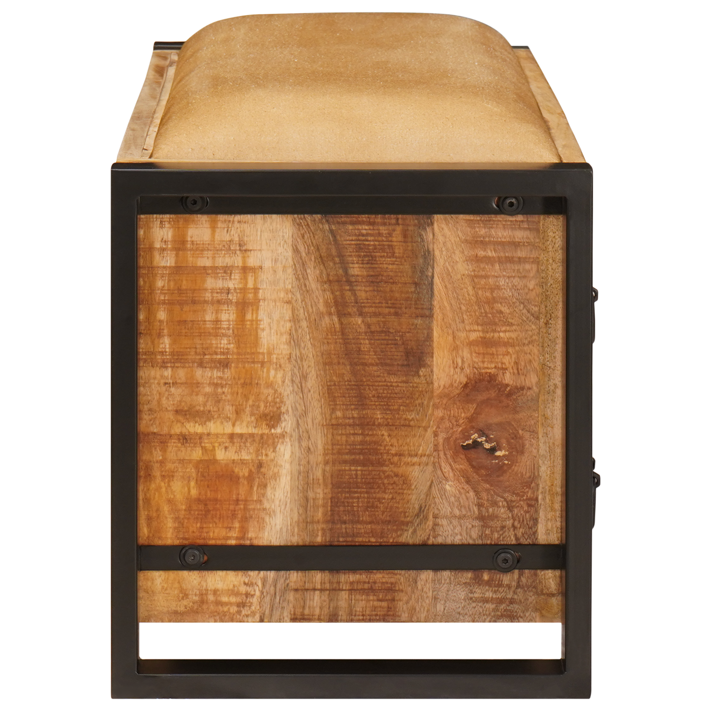 Oppbevaringsbenk med lerret 80x35x40 cm Solid Ru Mangotre