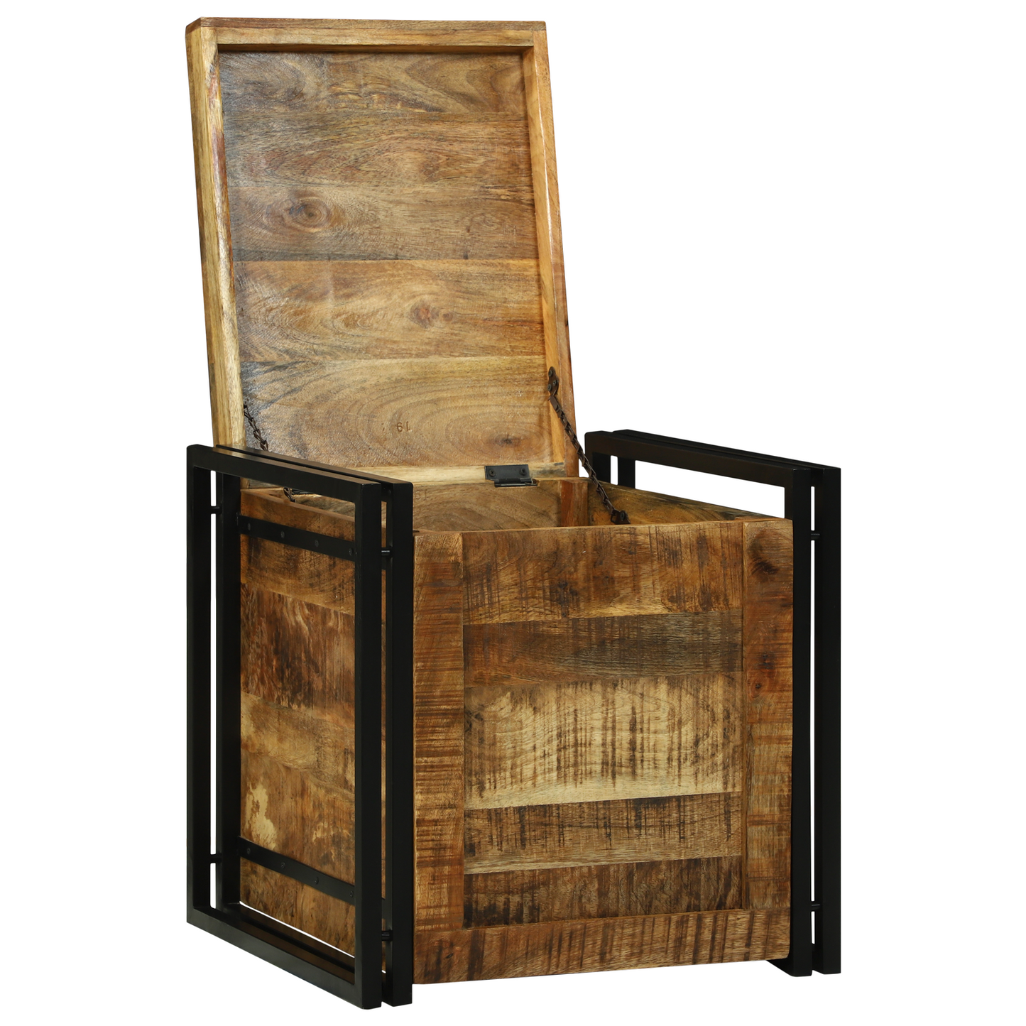 Oppbevaringsbenk 50x50x50 cm Solid Grov Mangotre