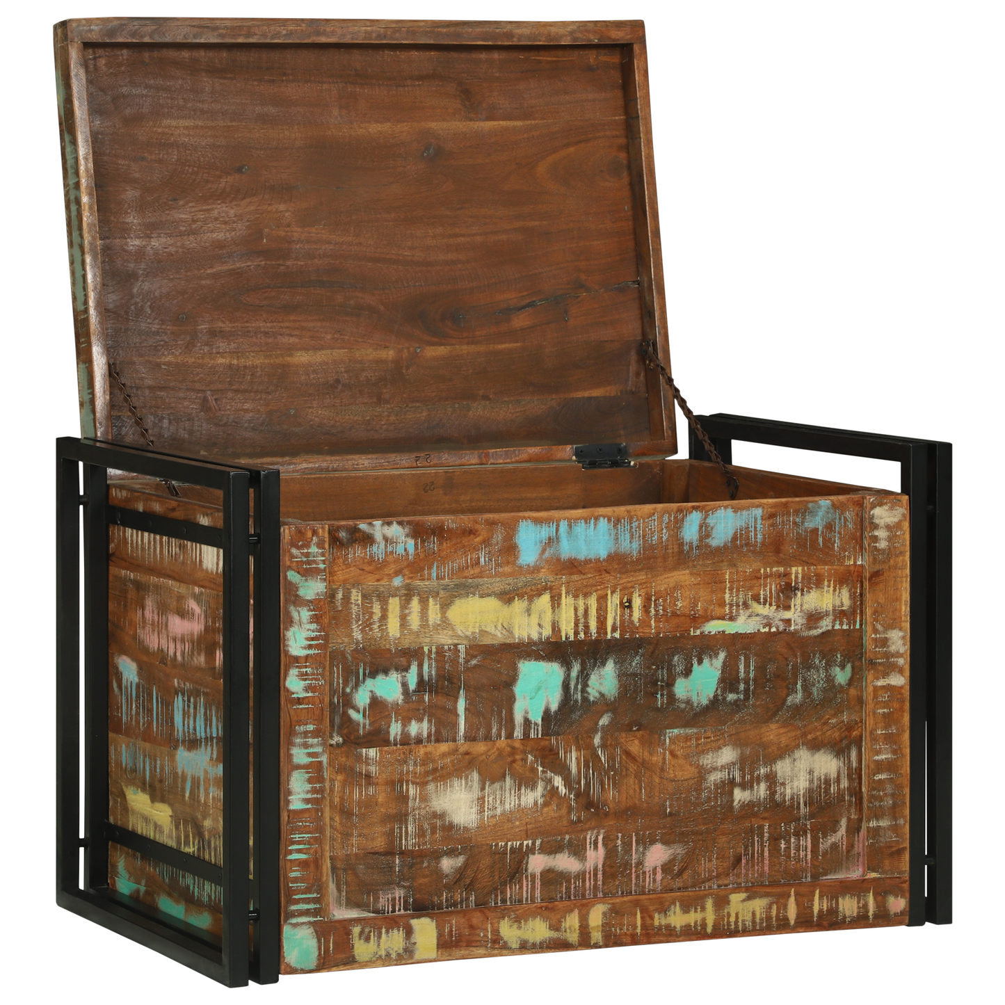 Oppbevaringsbenk Flerfarget 80x50x50 cm Solid Tre Gjenvunnet