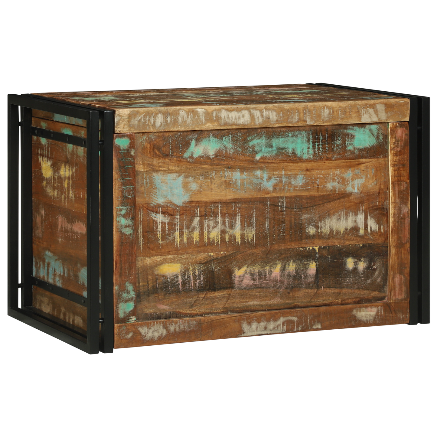 Oppbevaringsbenk Flerfarget 80x50x50 cm Solid Tre Gjenvunnet
