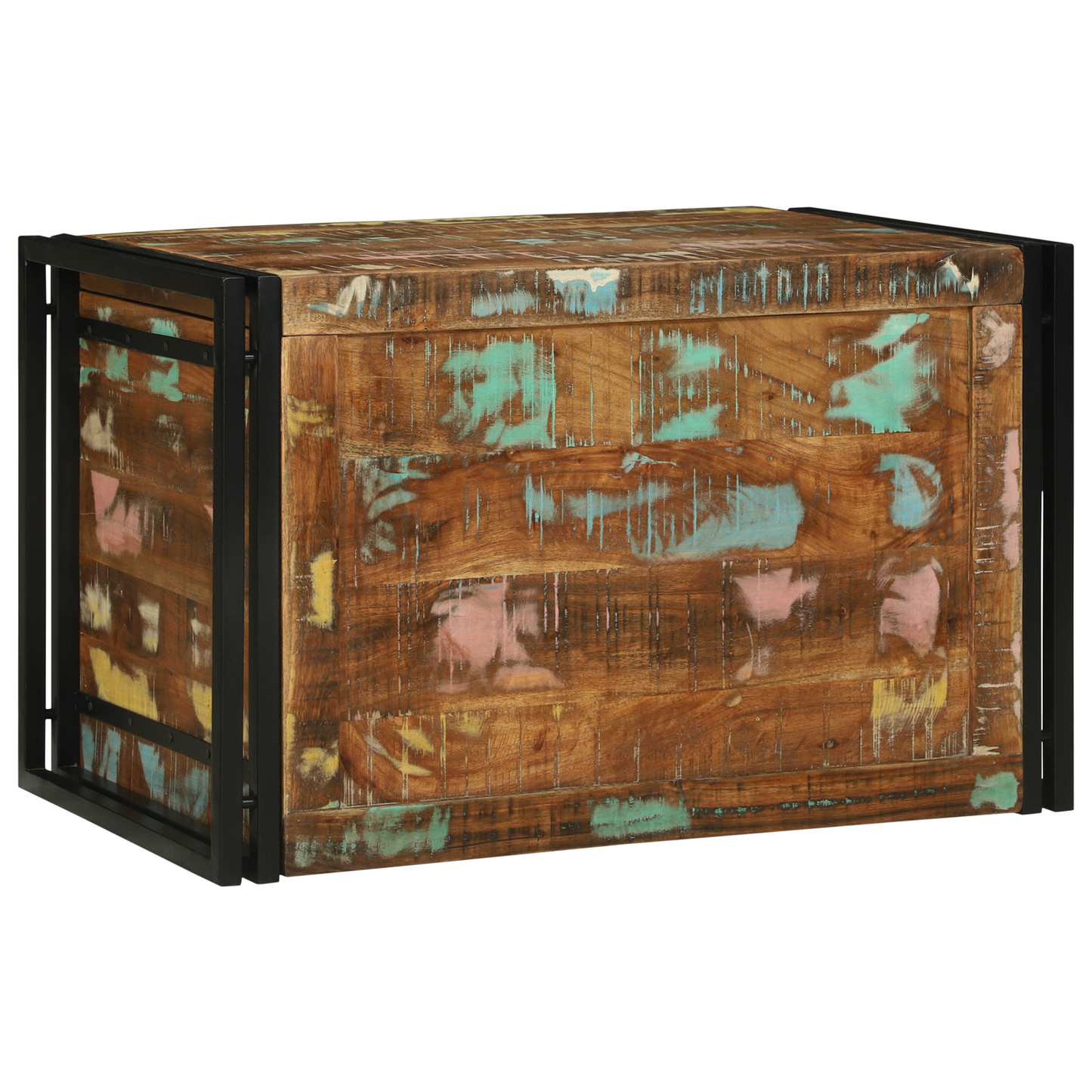 Oppbevaringsbenk Flerfarget 80x50x50 cm Solid Tre Gjenvunnet