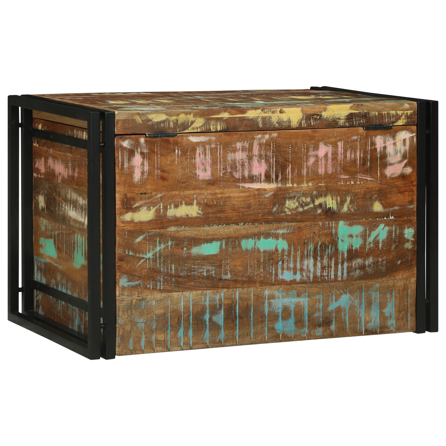 Oppbevaringsbenk Flerfarget 80x50x50 cm Solid Tre Gjenvunnet