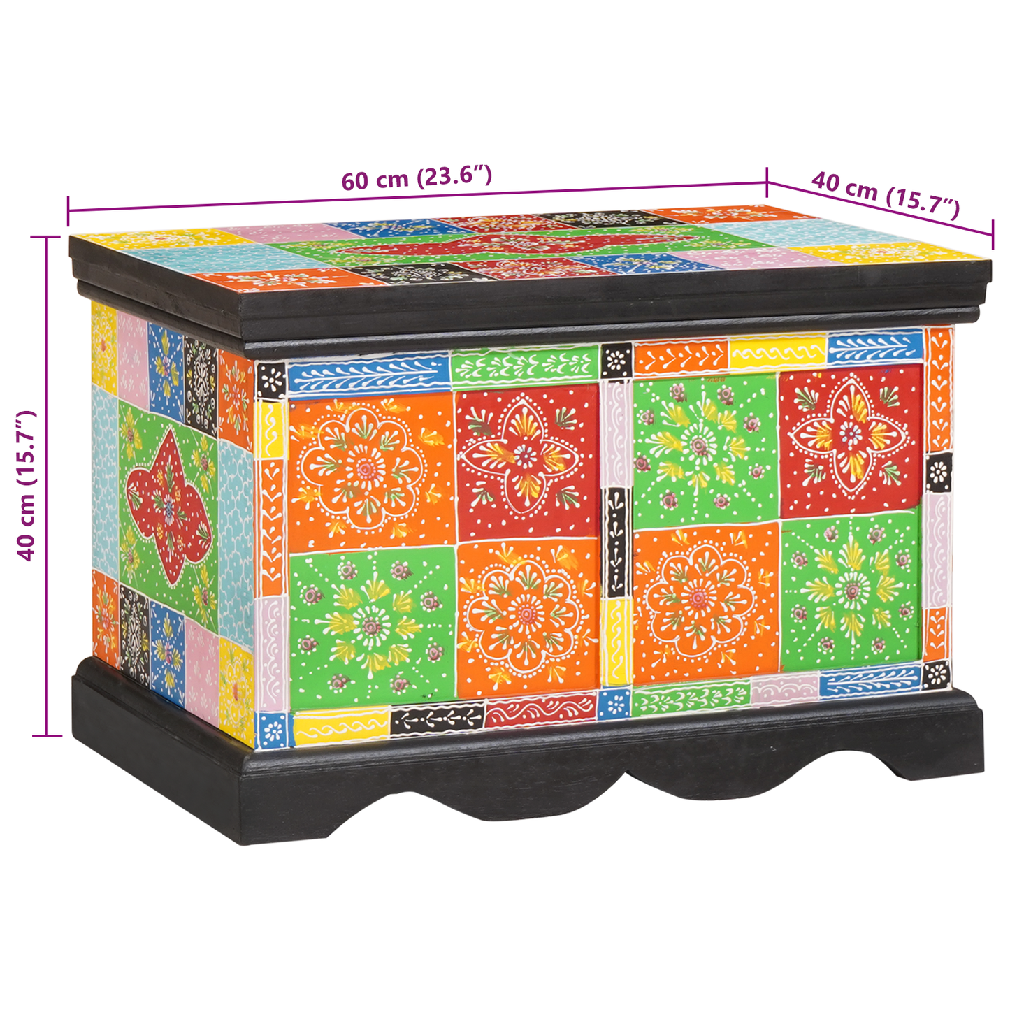 Oppbevaringsbenk 60x40x40 cm Solid Tre Mango