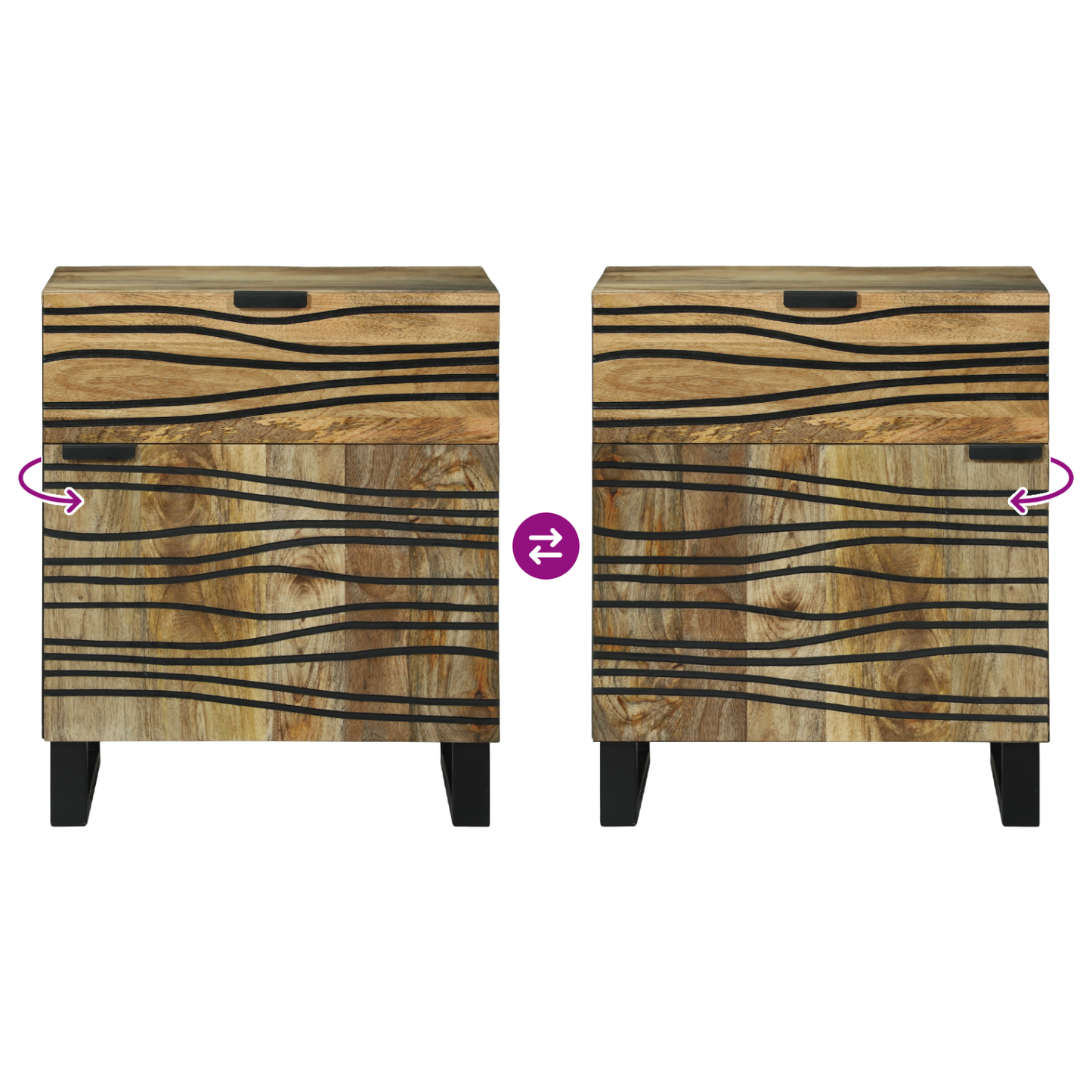 Nattbord Sengbord Tre 50x33x60 cm Massivt Mangotre