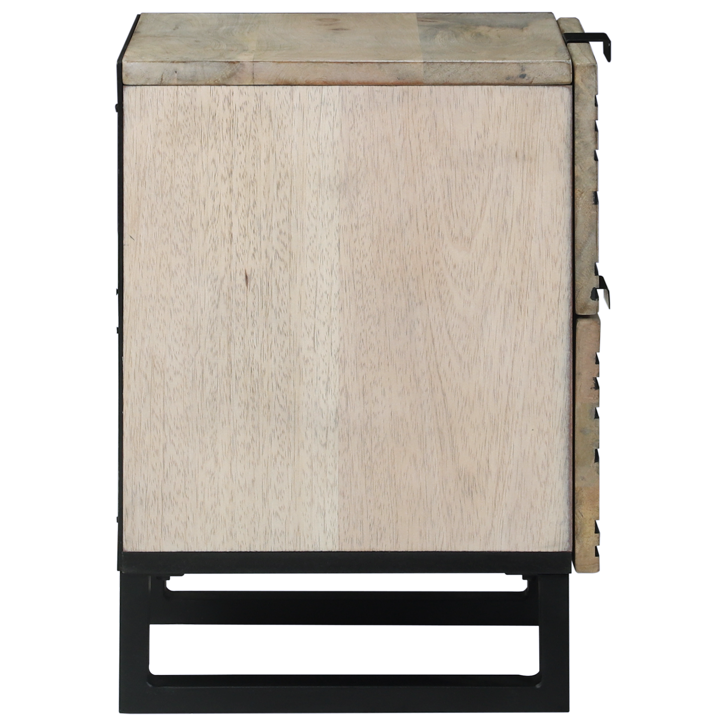 Nattbord Sengbord Hvit med skuff Svart 40 x 33.5 x 46 cm