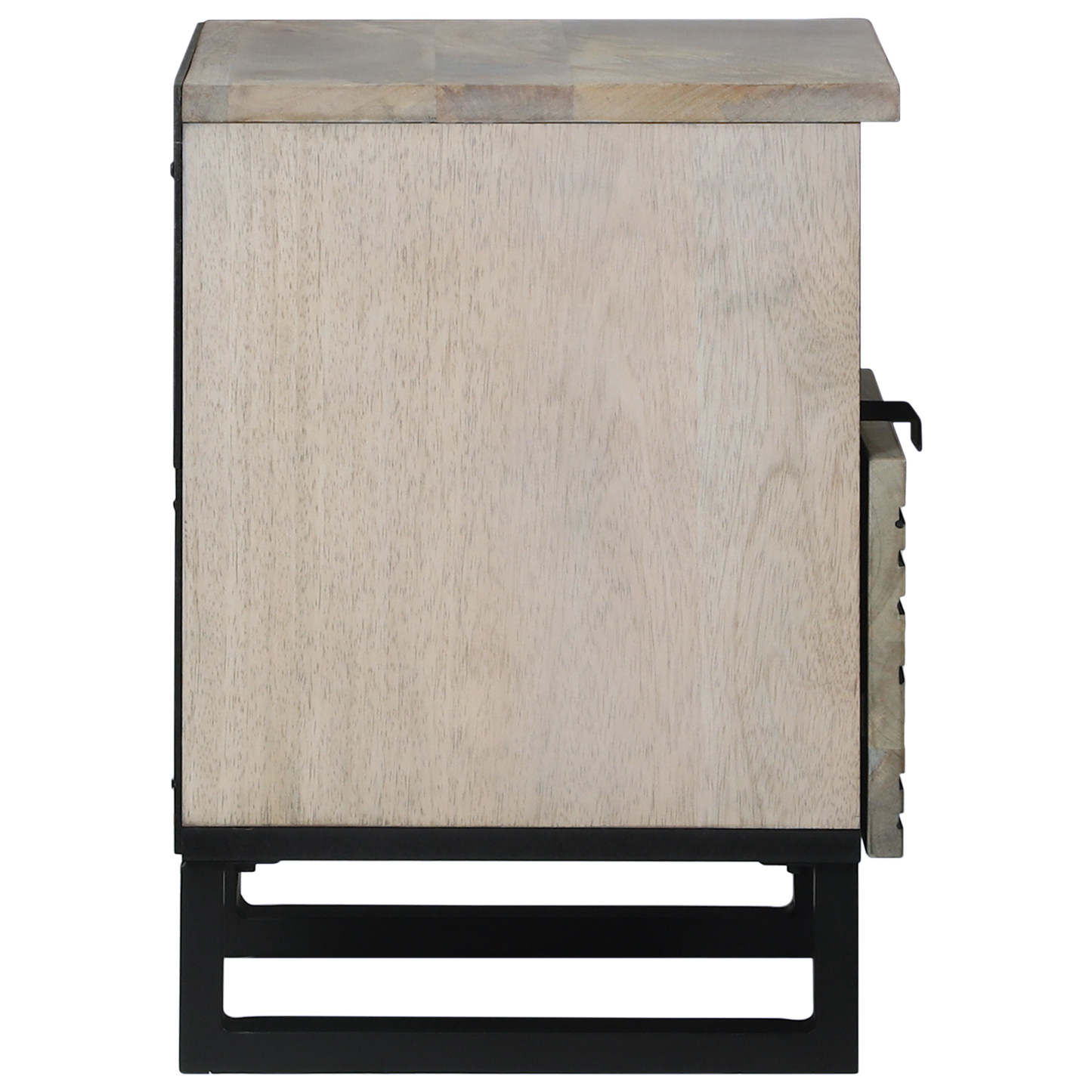 Nattbord Sengbord Hvit med skuff Svart 40 x 33 x 46 cm