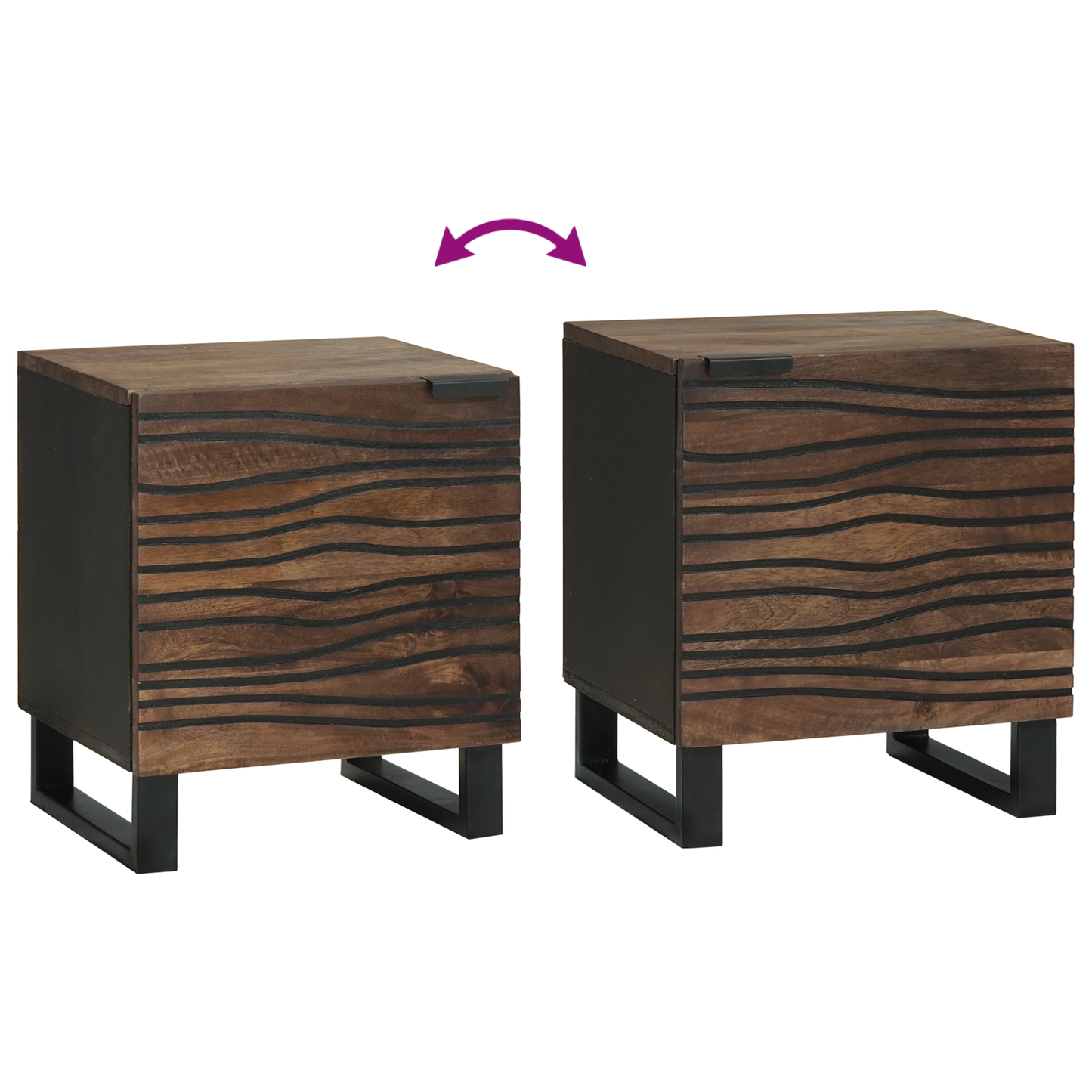 Nattbord Sengbord Tre 40x33,5x46 cm Solid Mango