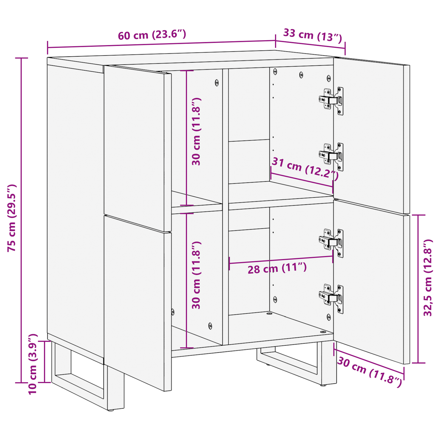 Skap Brun 60 x 33.5 x 75 cm