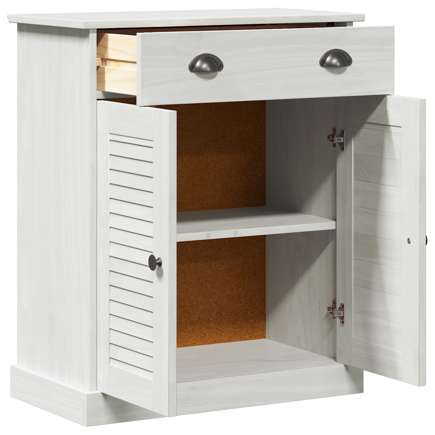 Baderomsskap med lagring Hvit 68 x 34 x 80 cm Heltre furu