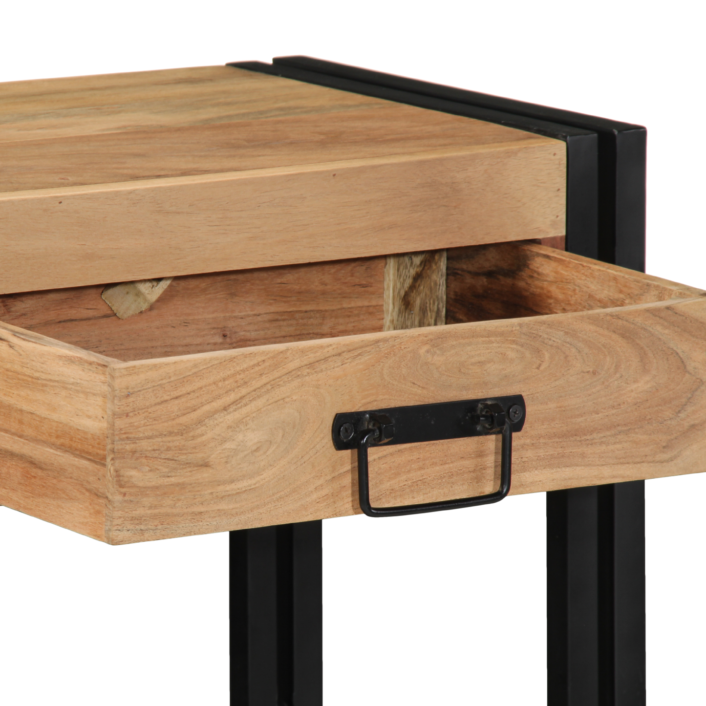 Avlastningsbord konsollbord Tre Svart 90x33x75 cm Solid Akasie Tre