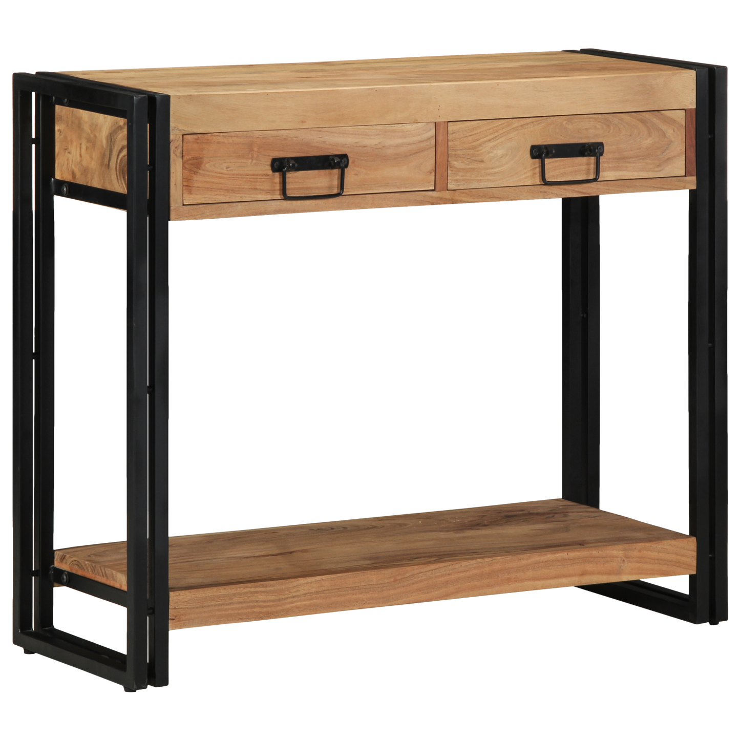Avlastningsbord konsollbord Tre Svart 90x33x75 cm Solid Akasie Tre