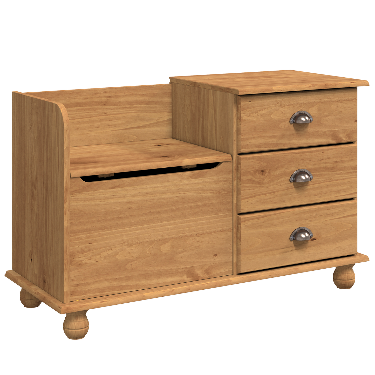 Sittebenk Entré Lagringsbenk "ASKIM" Honningbrun 100x39x62 cm Solid Tre Furu