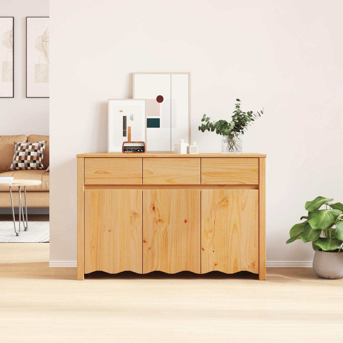 Skjenk Tre "DRAMMEN" 114x43x75,5 cm Solid Tre Furu