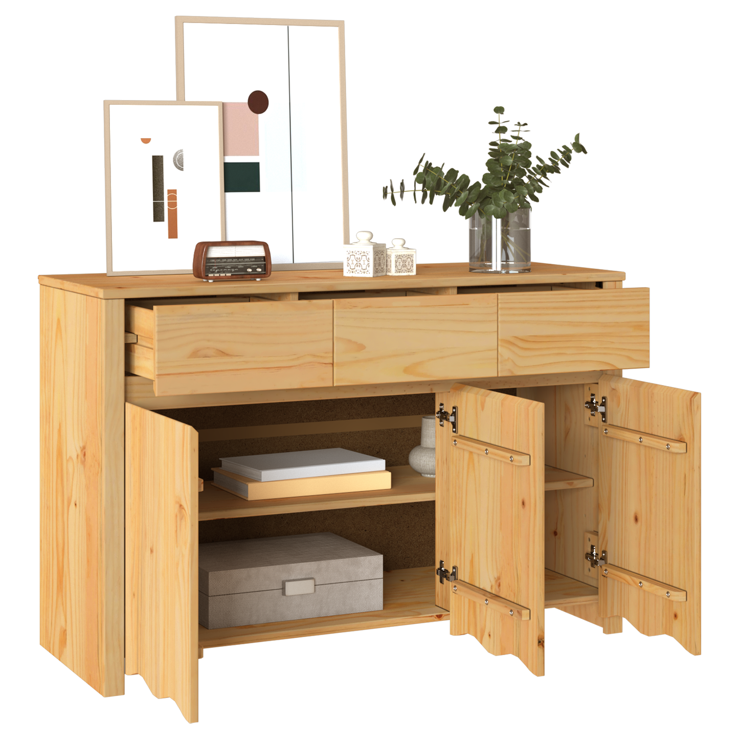 Skjenk Tre "DRAMMEN" 114x43x75,5 cm Solid Tre Furu