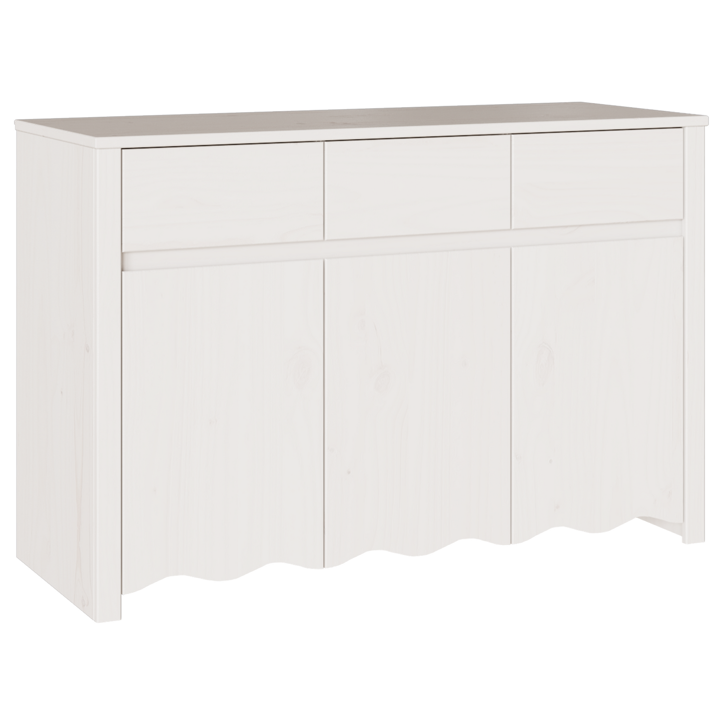 Skjenk Hvit "DRAMMEN" 114x43x75,5 cm Solid Tre Furu