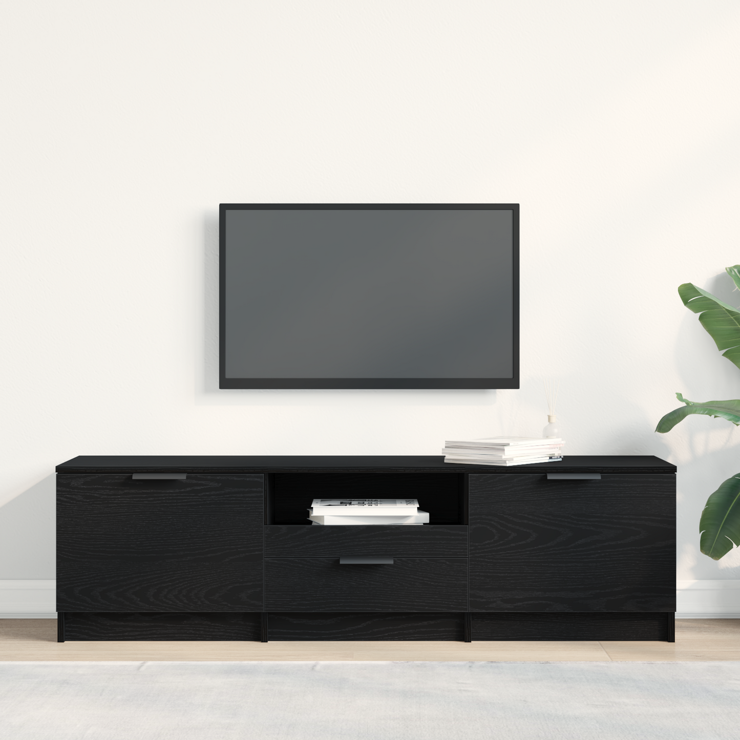 TV-Møbel Svart Eik TV-benk140x35x40 cm -