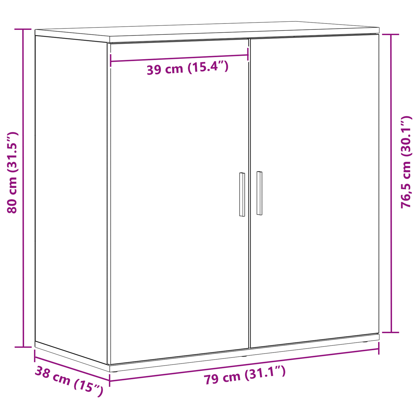 Skjenk Artisan Eik 79x38x80 cm