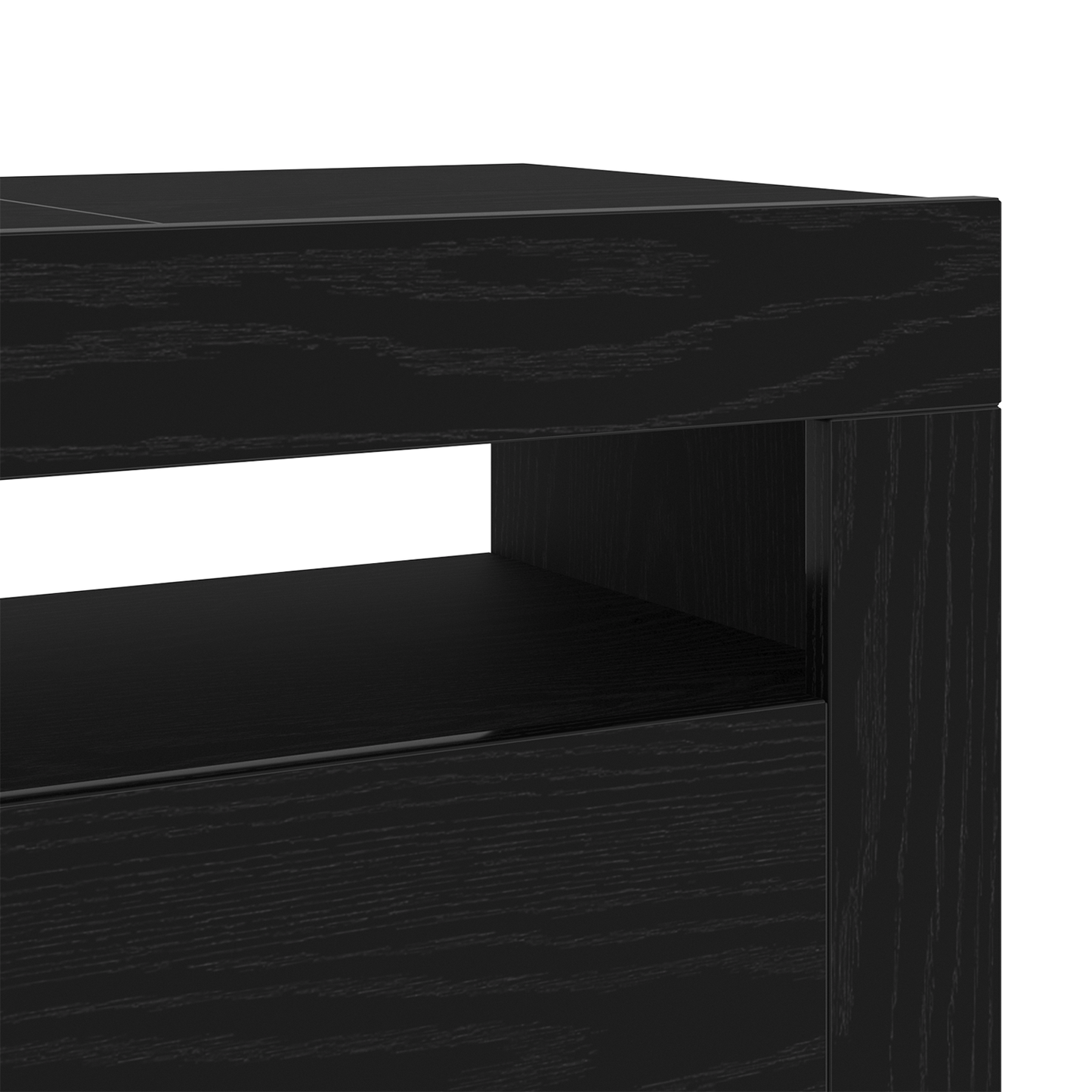 TV-Møbel Svart Eik TV-benk med LED 120x35x40 cm