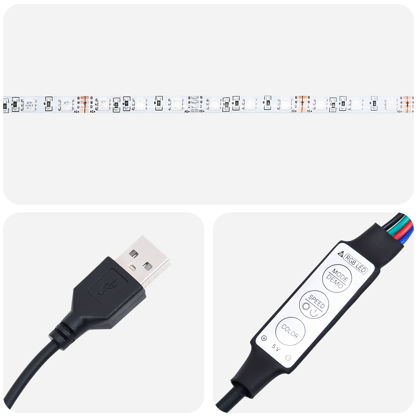 TV-Møbel Svart Eik TV-benk med LED-lamper 140 x 40 x 35,5 cm -