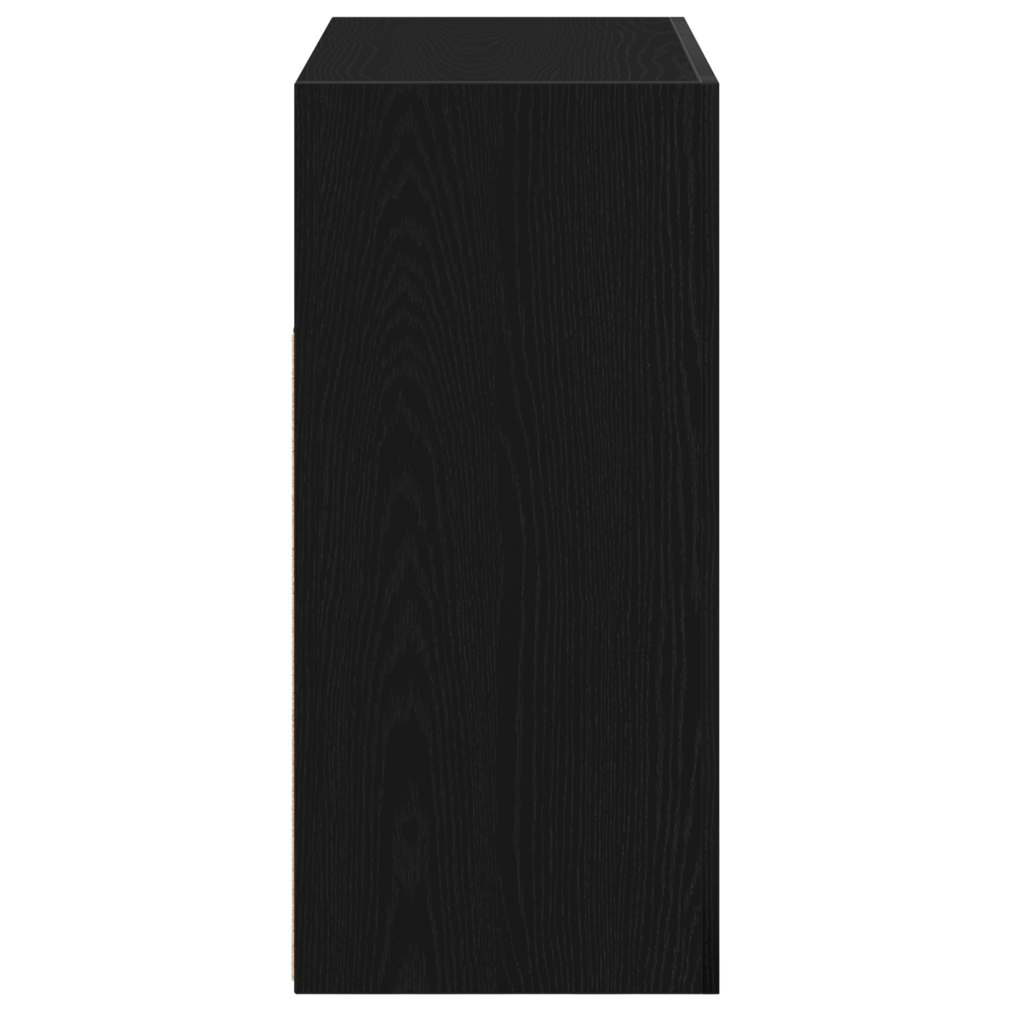 Skjenk Svart Eik med LED-lamper 80x35x75 cm,