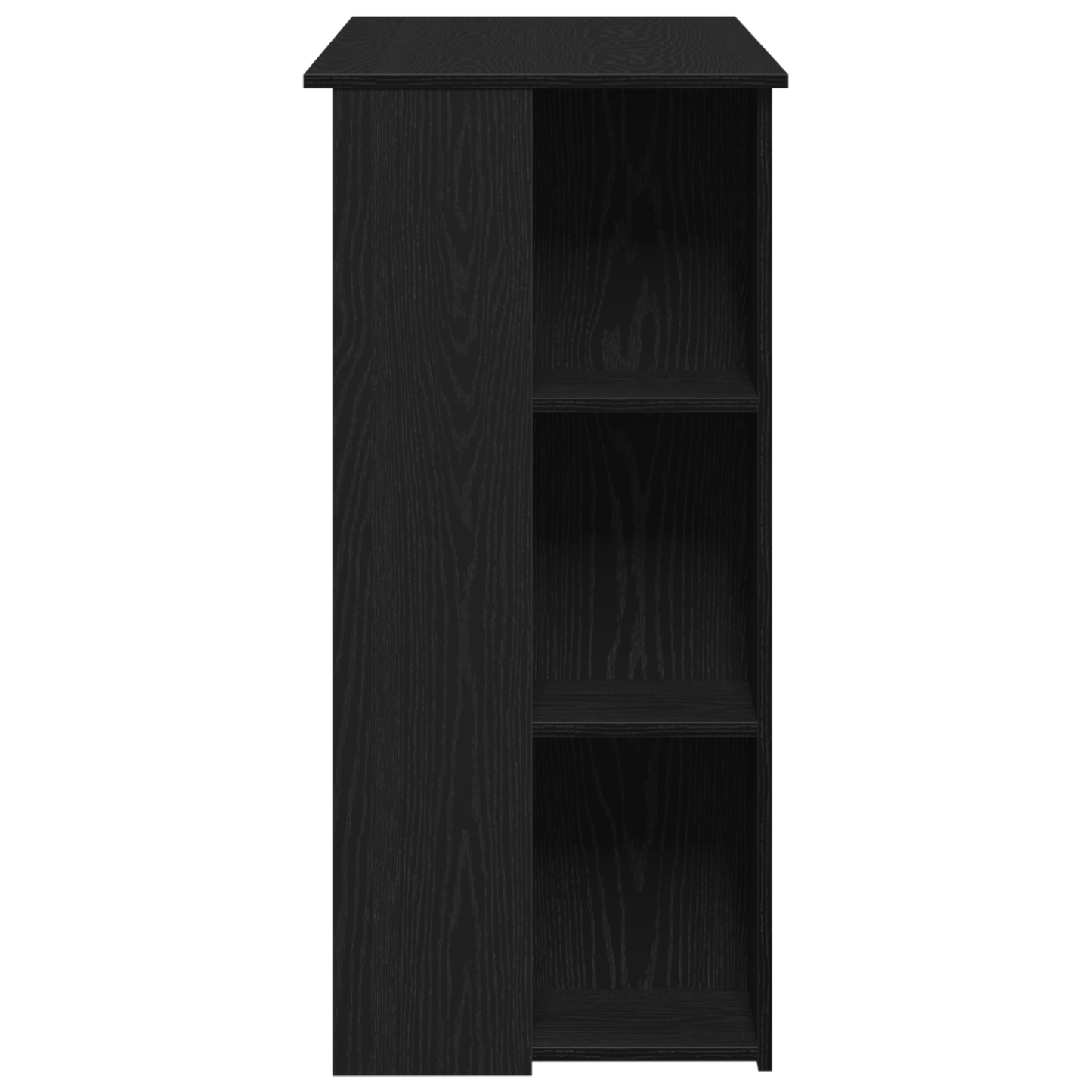 Barbord med hylle - Svart eik, 102x50x103,5 cm, Laget av konstruert tre