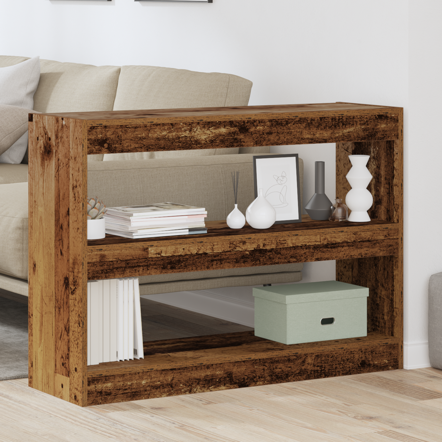 Bokhylle/Romdeler i Gamle Tre, 100x30x72 cm, laget av Ingeniørtre