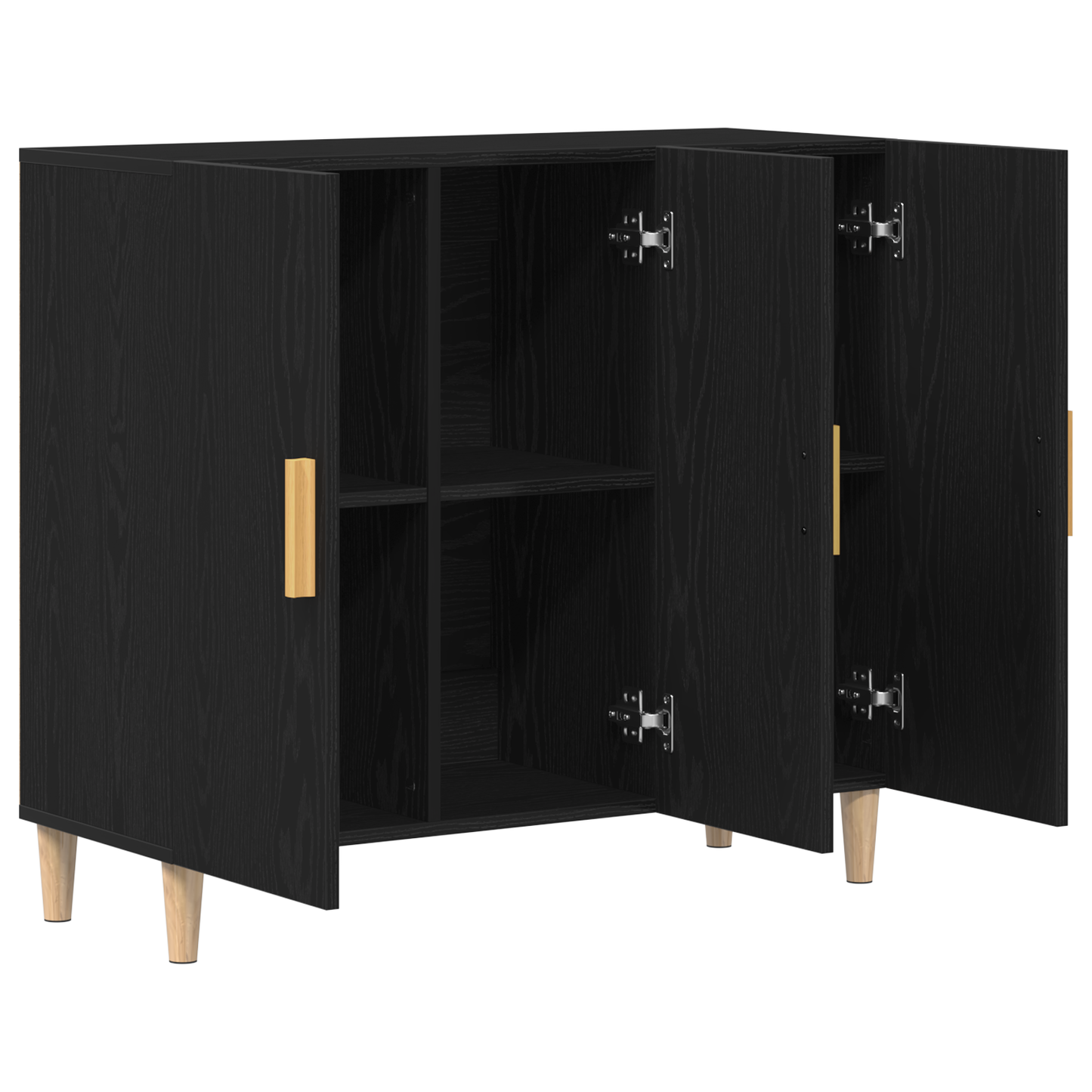 Sidebord Svart Eik 90x34x80 cm