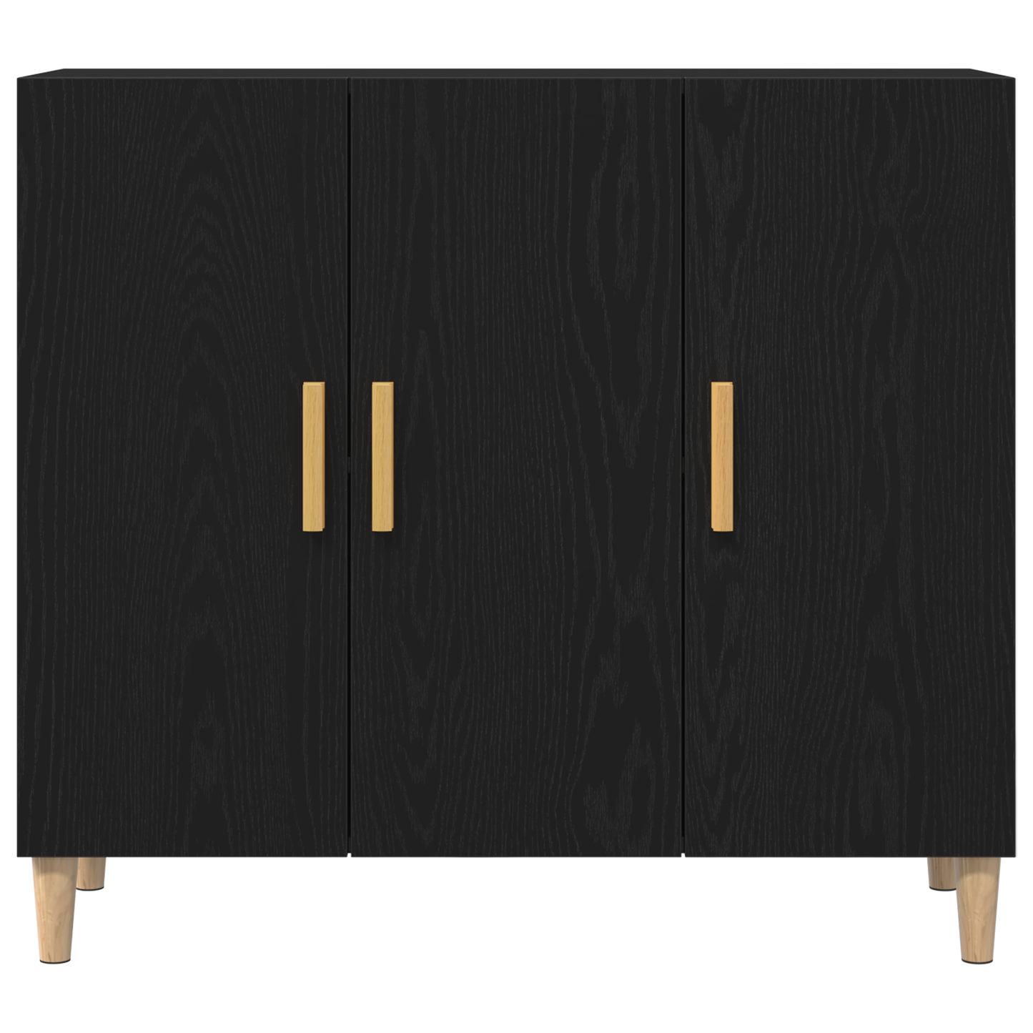 Sidebord Svart Eik 90x34x80 cm