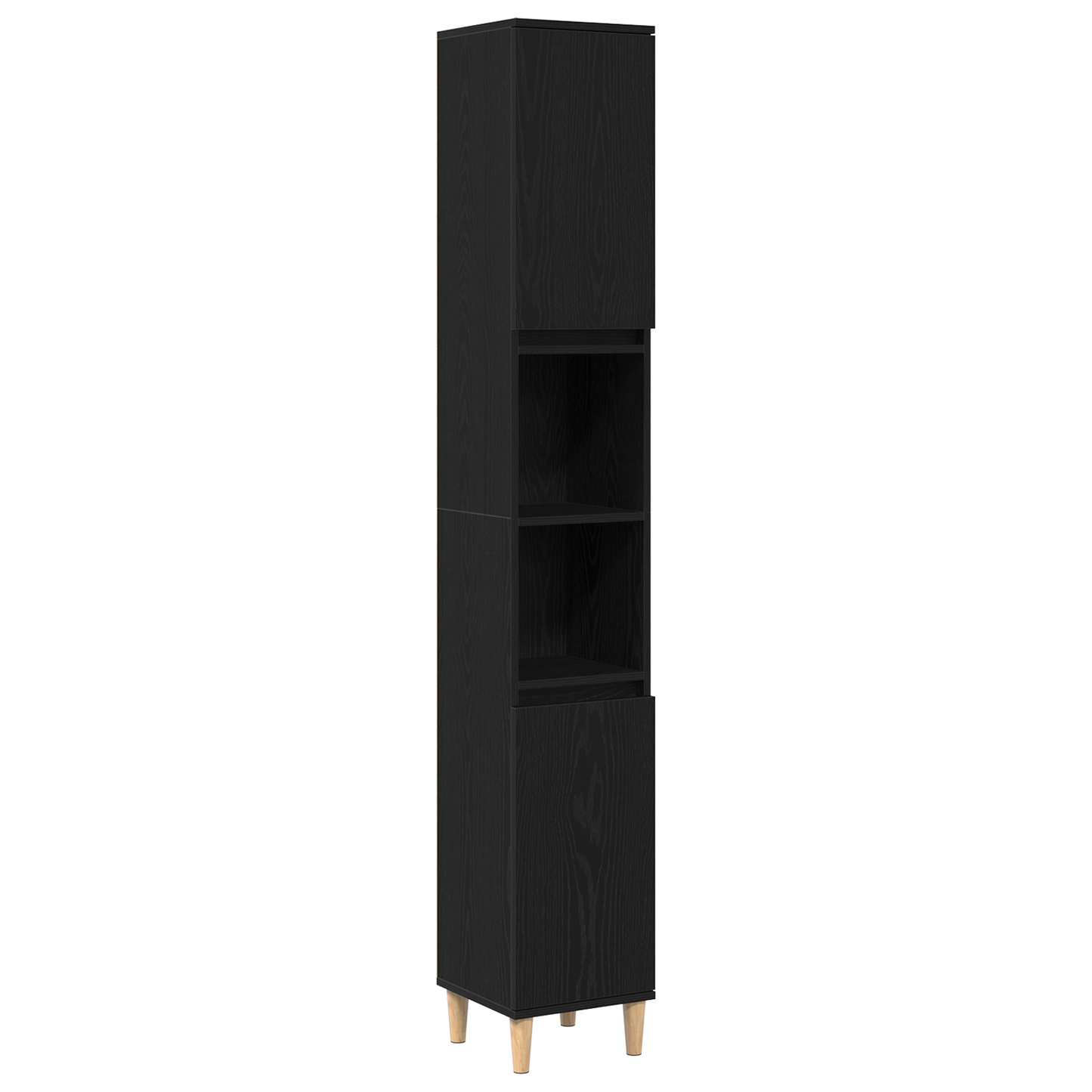 Baderomsskap Svart Eik 30x30x190 cm