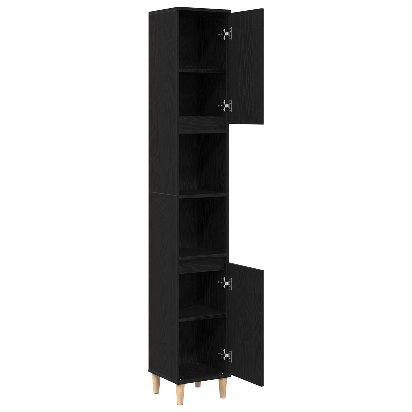 Baderomsskap Svart Eik 30x30x190 cm