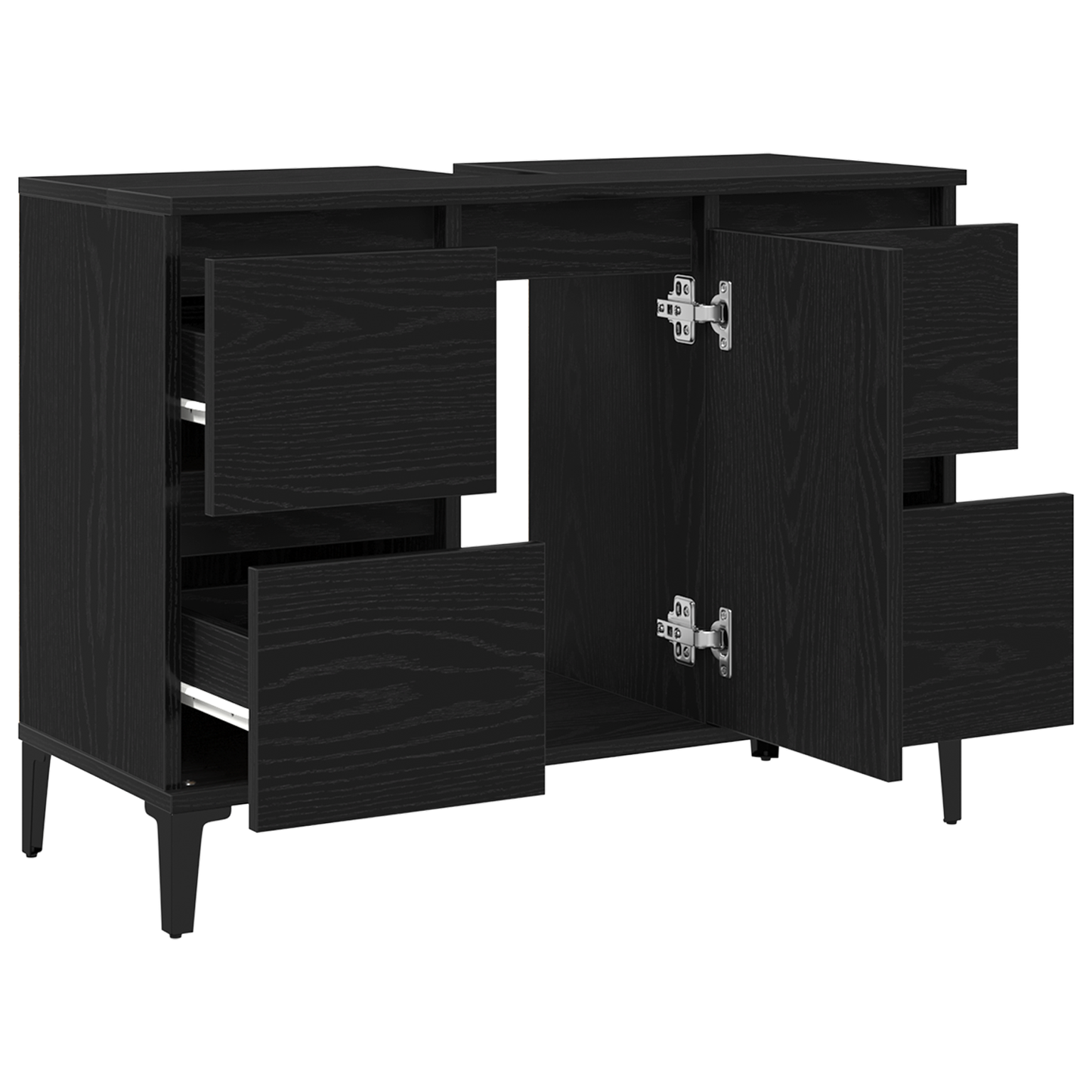 Baderomsskap i Svart Eik 80x33x60 cm Laget av Konstruert Tre