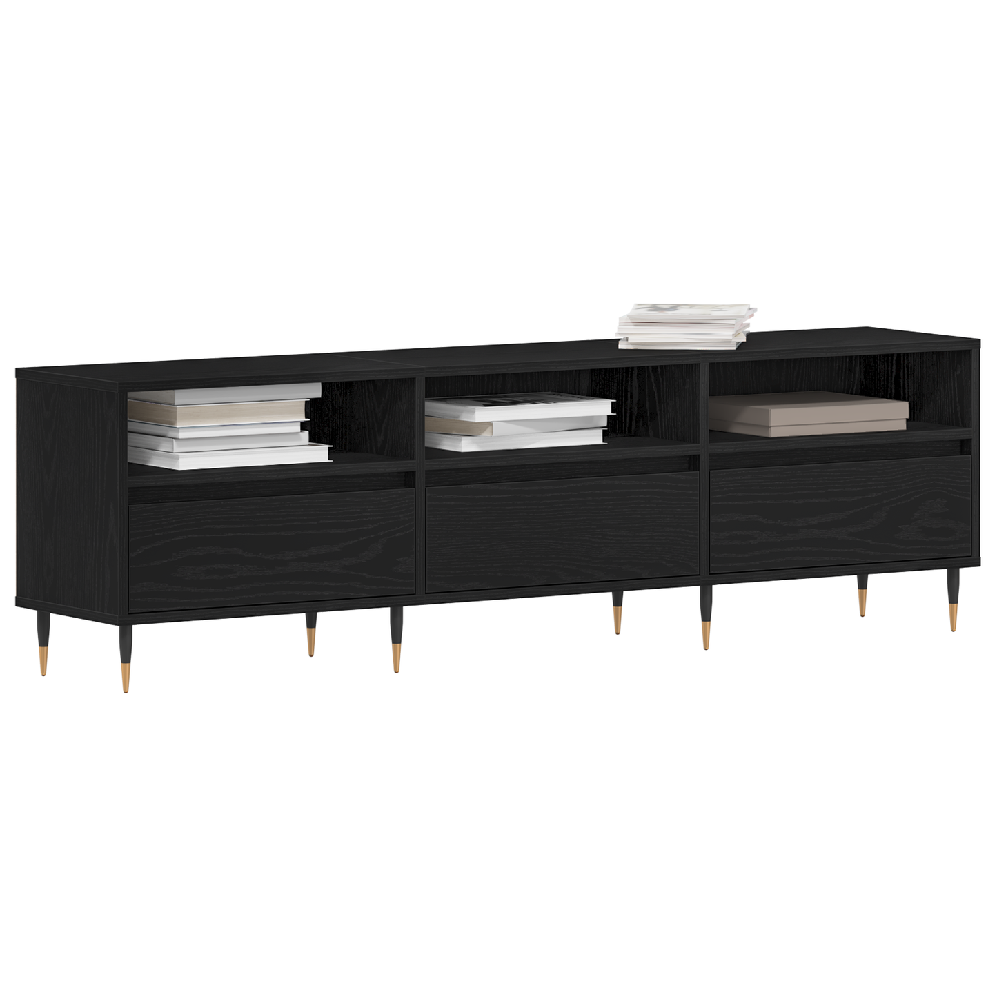 TV-Møbel Svart Eik 150x30x44,5 cm