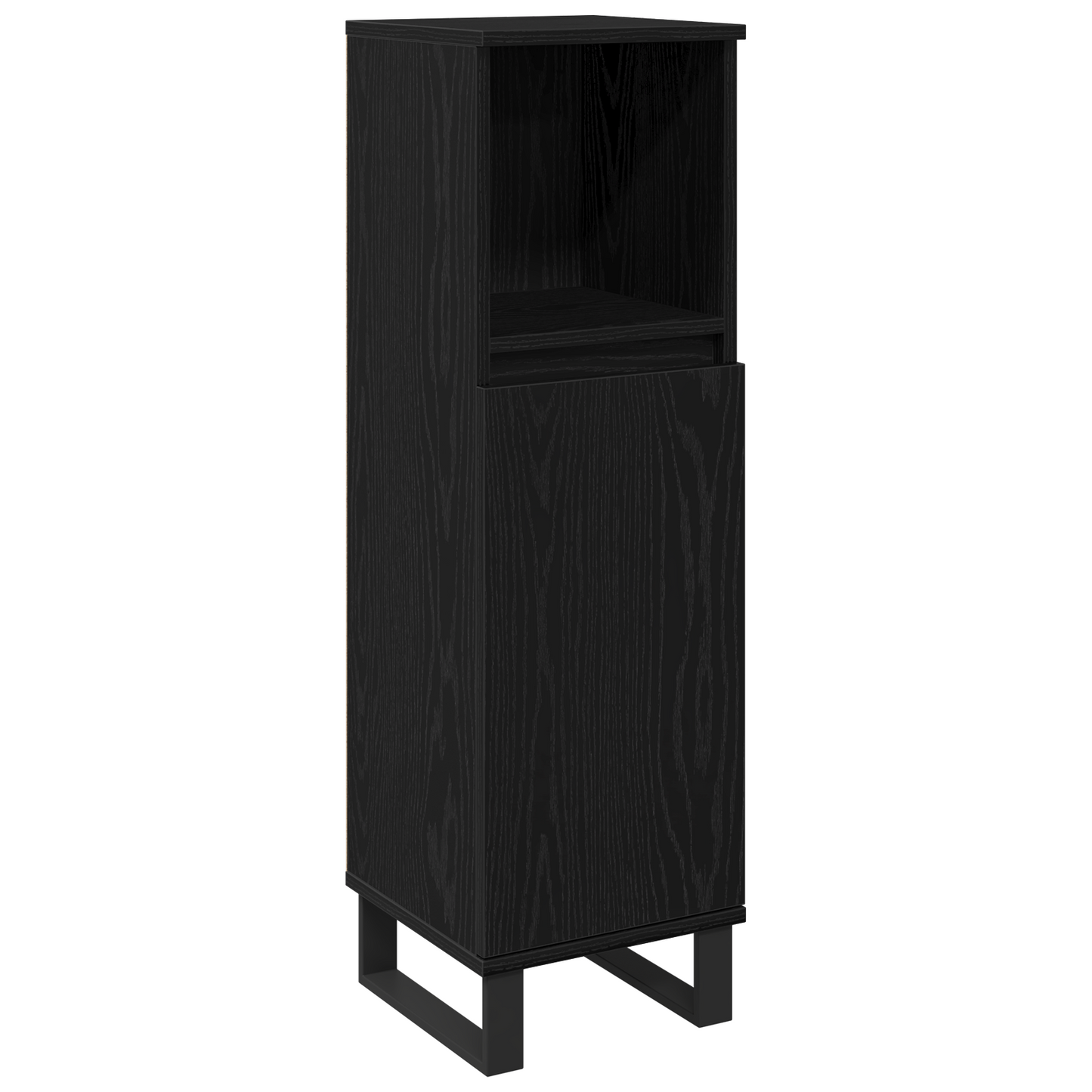 Baderomsskap Svart Eik 30x30x100 cm Konstruert Tre