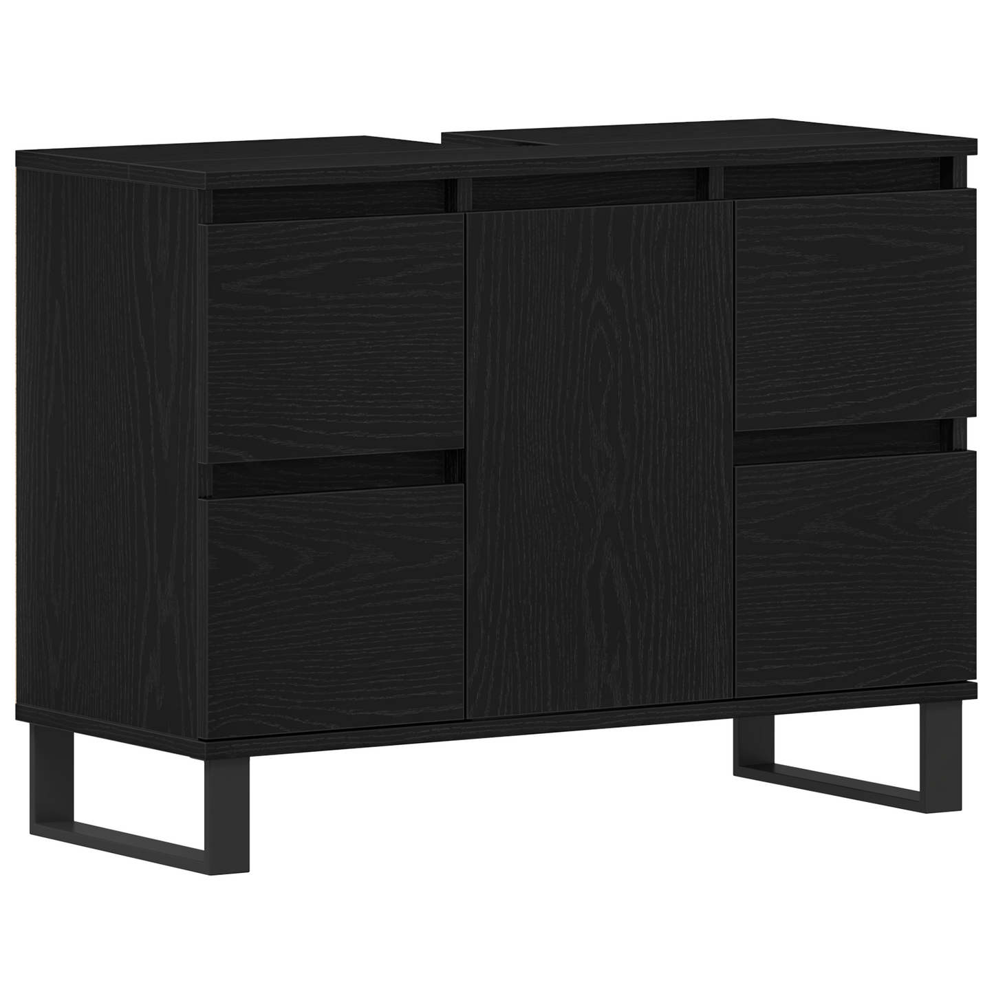 Baderomssinkskap Svart Eik 80x33x60 cm Konstruert tre