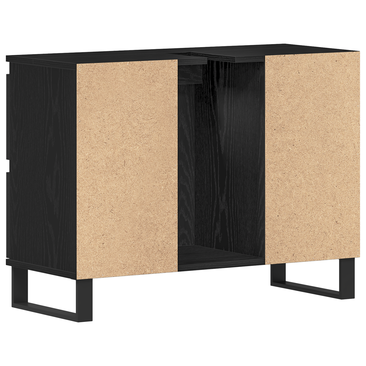 Baderomssinkskap Svart Eik 80x33x60 cm Konstruert tre