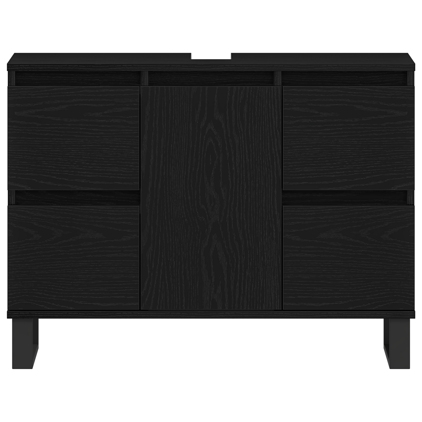 Baderomssinkskap Svart Eik 80x33x60 cm Konstruert tre