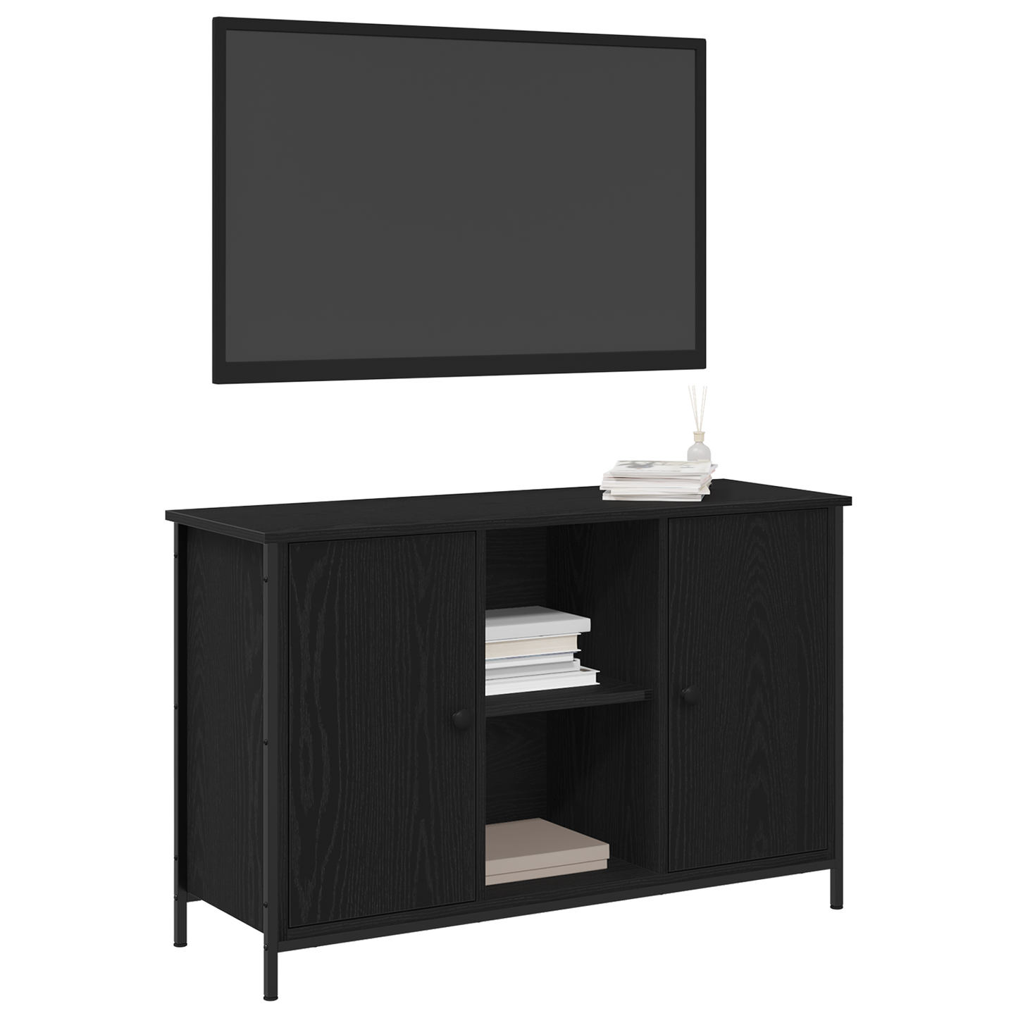 TV-Møbel Svart Eik TV-skap 101x35x65 cm