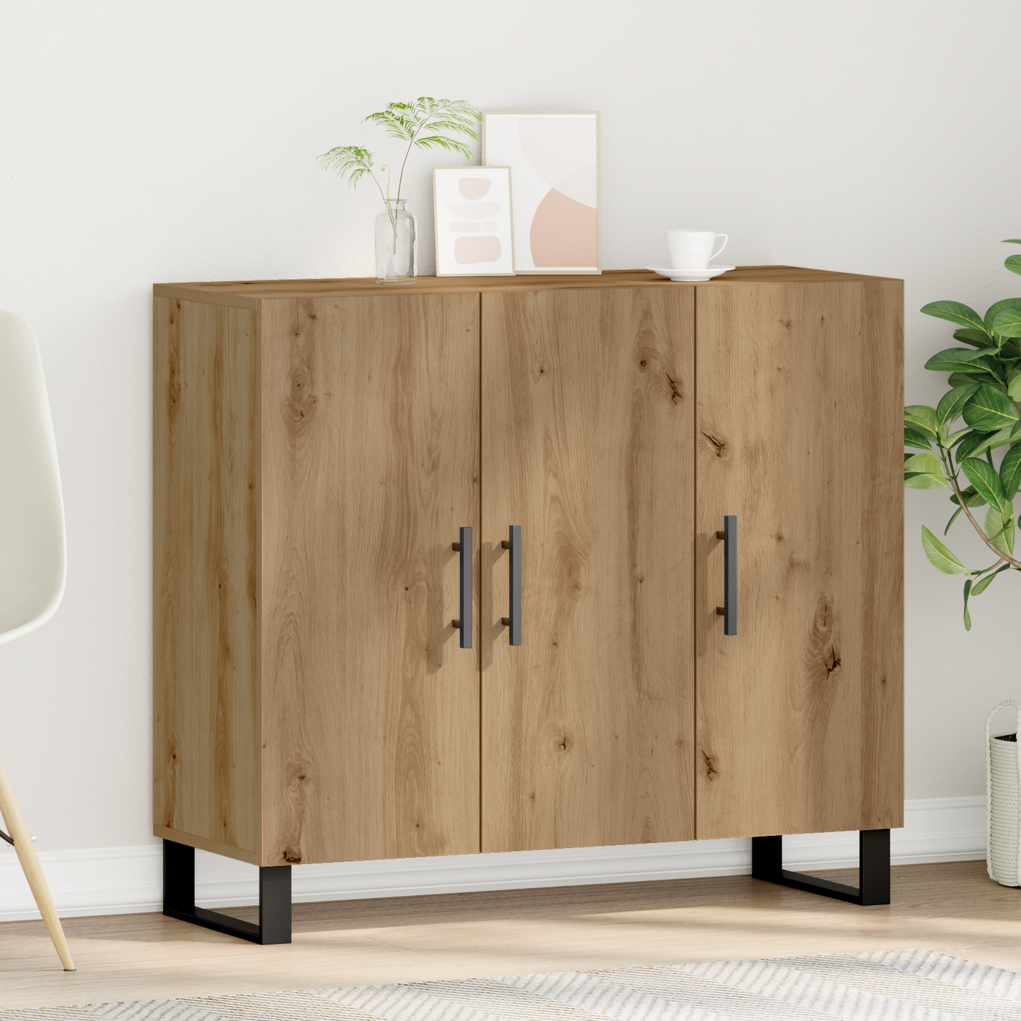 Skjenk Artisan Eik med 3 Dører 90x34x80 cm