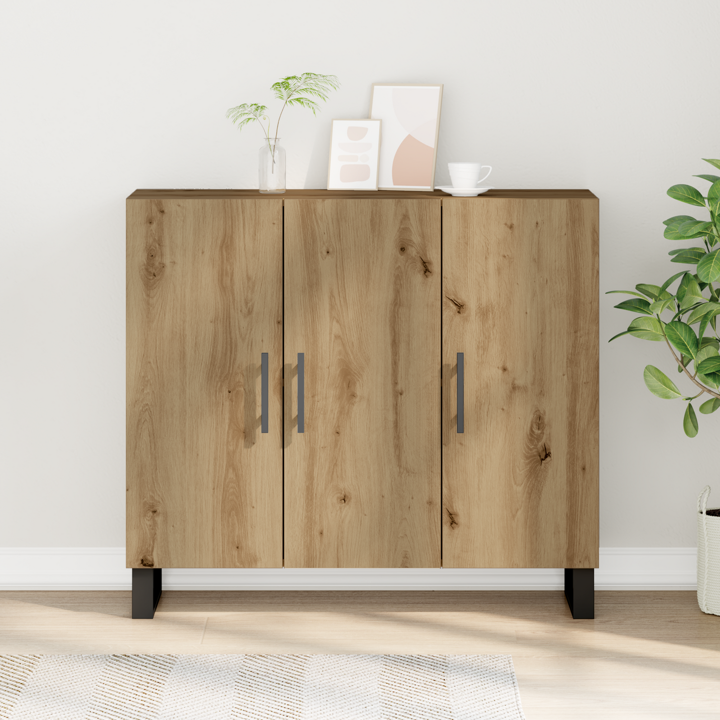 Skjenk Artisan Eik med 3 Dører 90x34x80 cm
