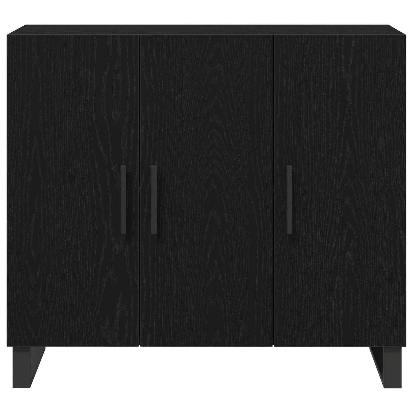 Skjenk Svart Eik med 3 Dører 90x34x80 cm