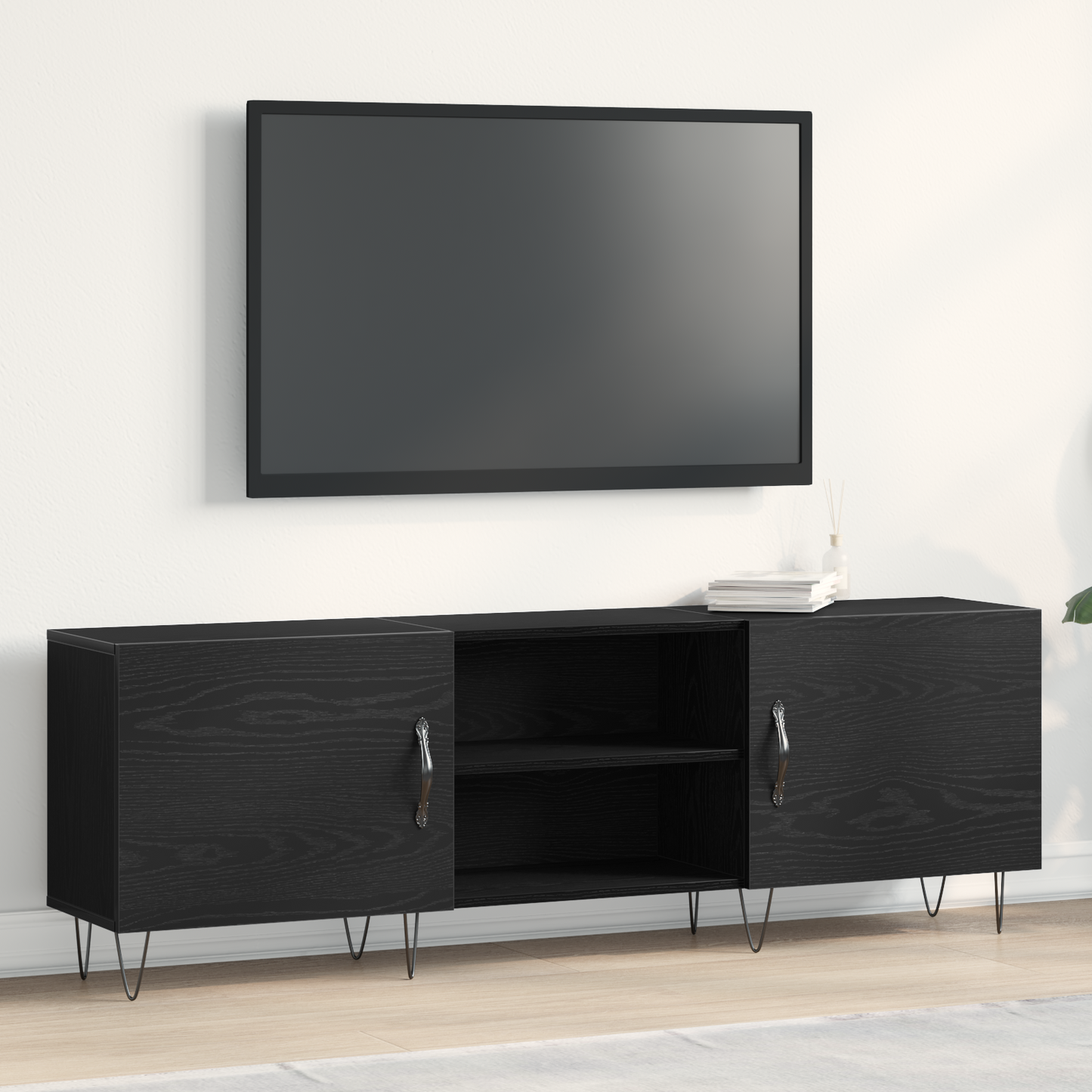 TV-Møbel Svart Eik TV-skap 150x30x50 cm