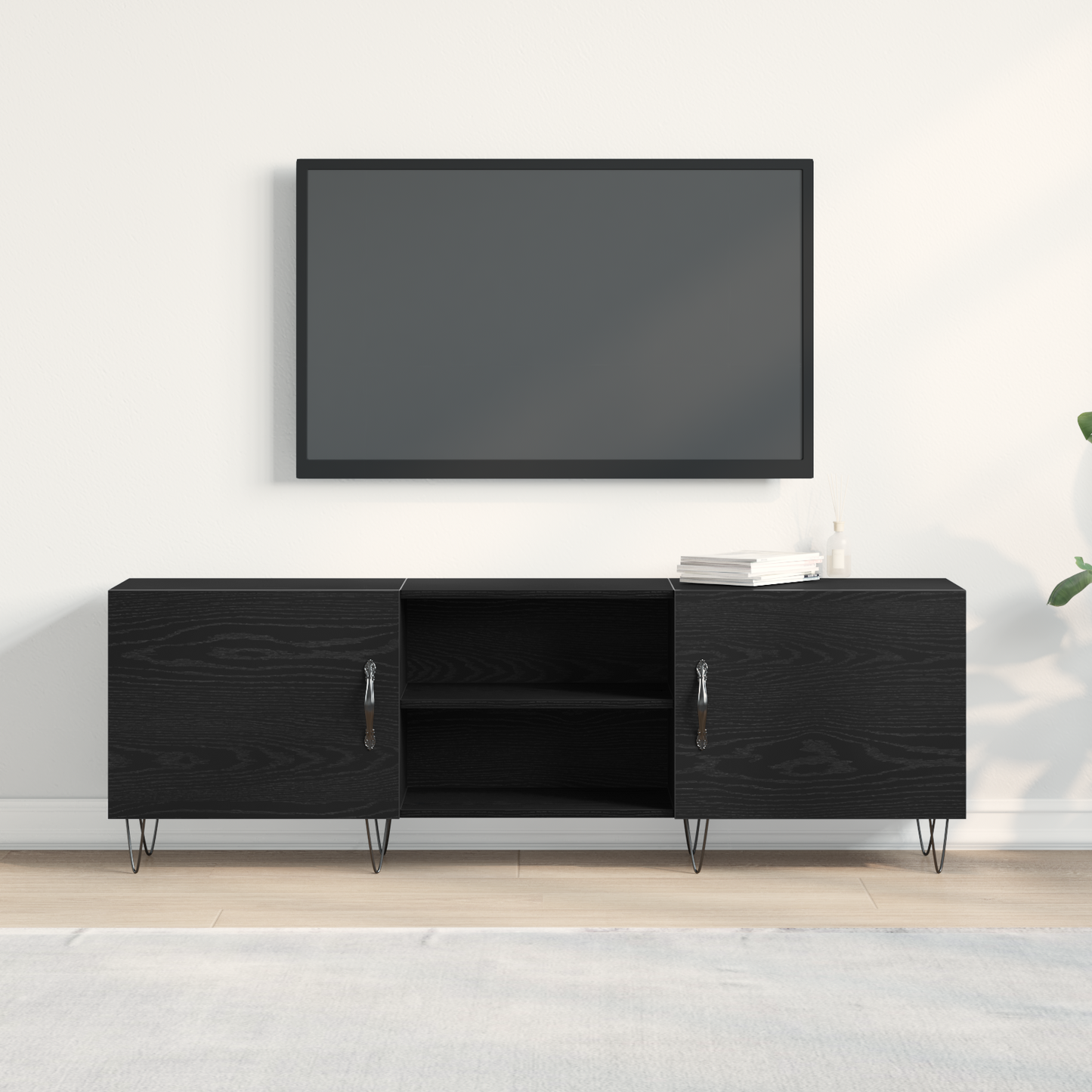 TV-Møbel Svart Eik TV-skap 150x30x50 cm