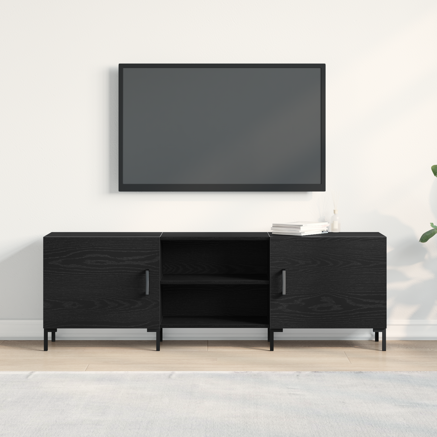 TV-Møbel Svart Eik TV-skap 150x30x50 cm
