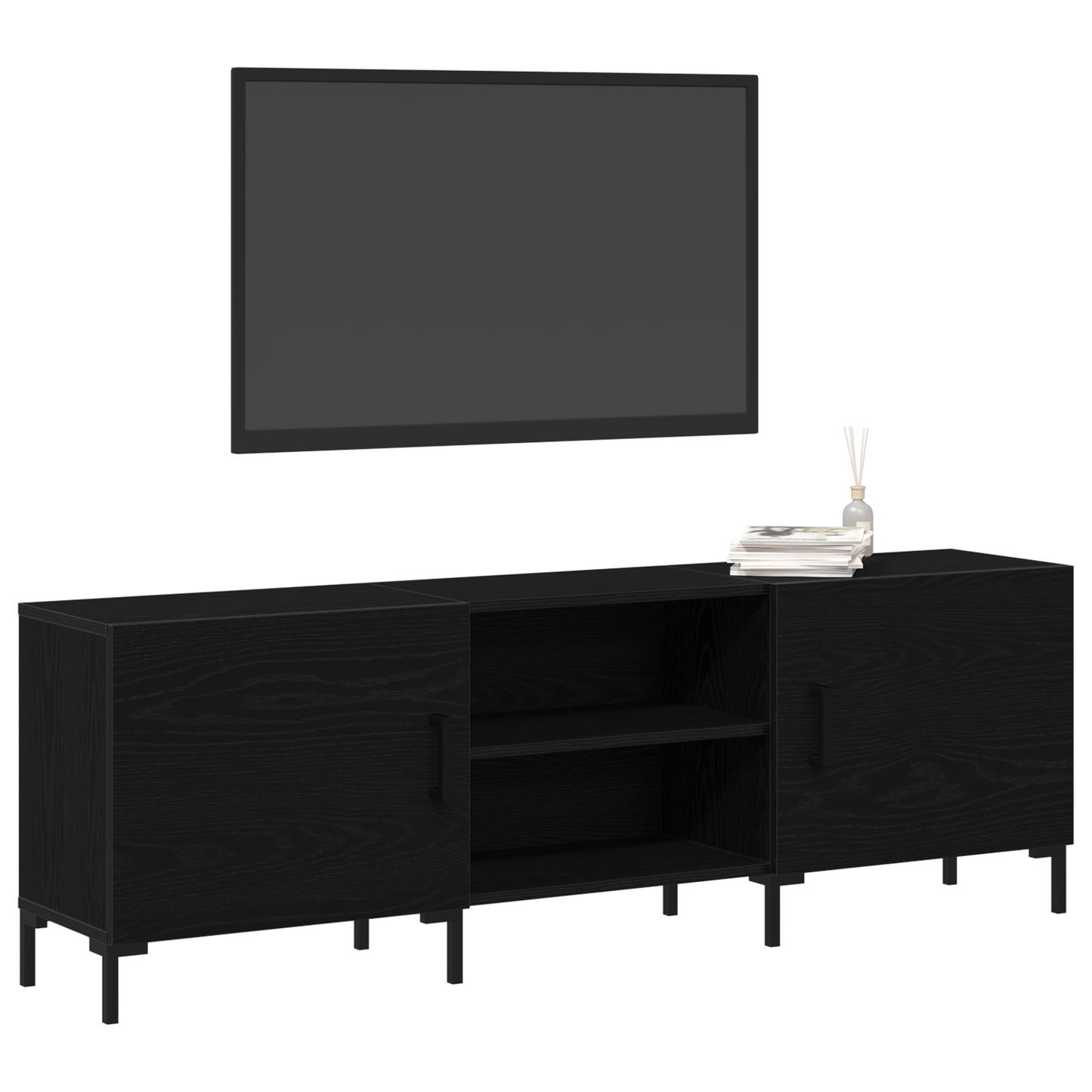 TV-Møbel Svart Eik TV-skap 150x30x50 cm