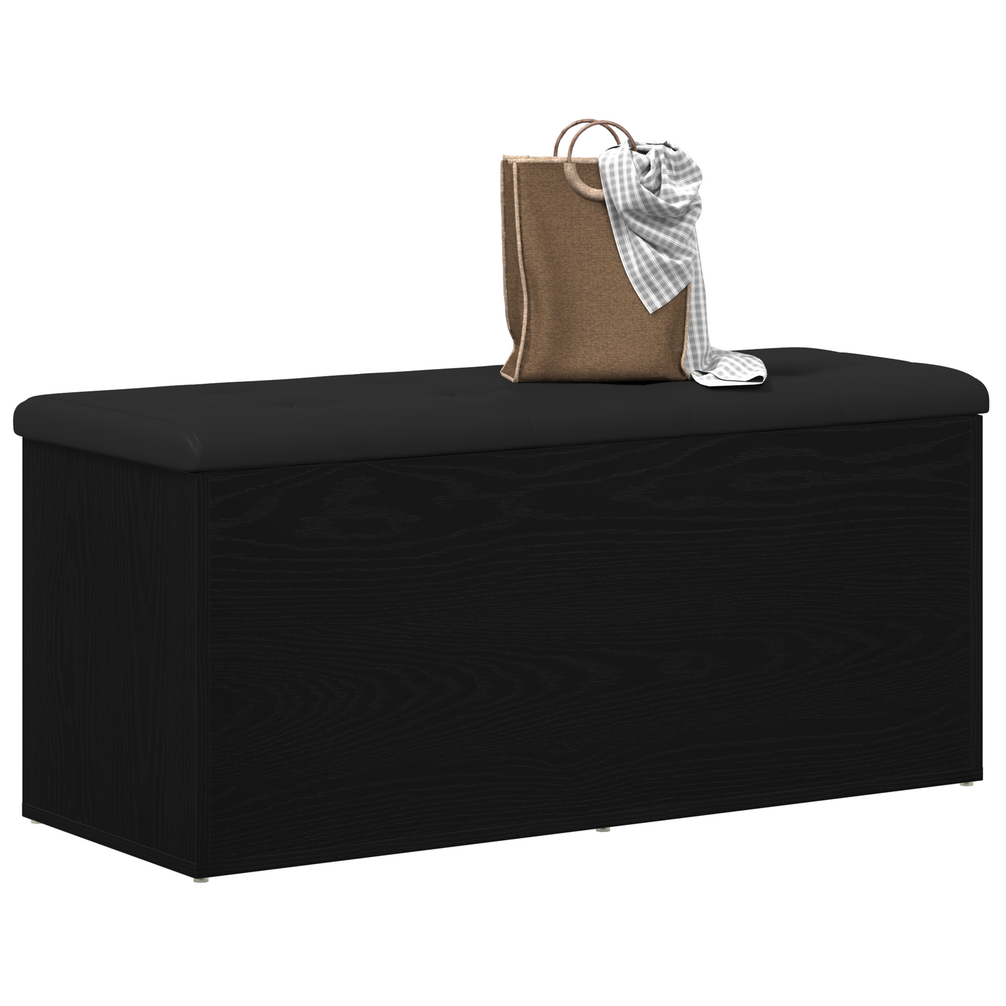 Oppbevaringsbenk Svart Eik 100x40x45 cm Ingeniørtre